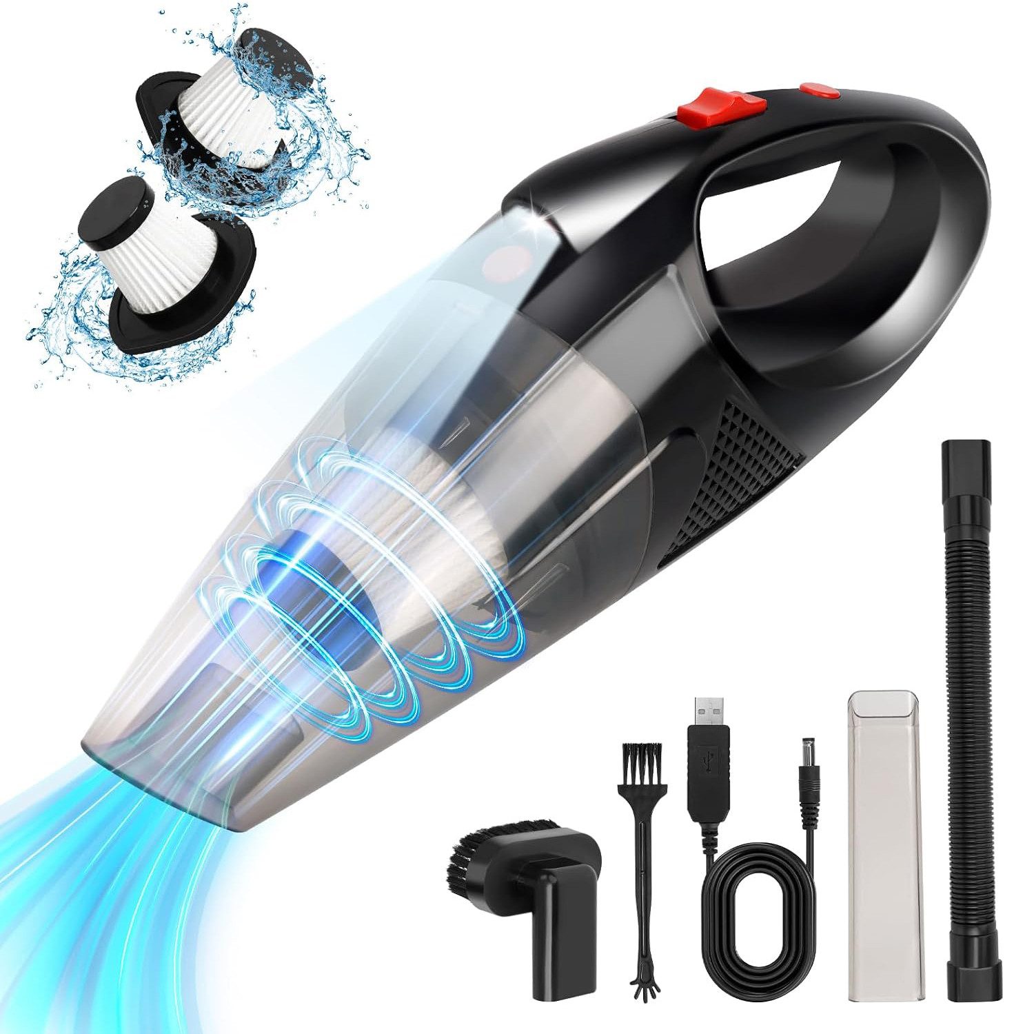 ZEUOPQ Akku-Handstaubsauger Auto-Staubsauger Tragbar Mini Staubsauger,