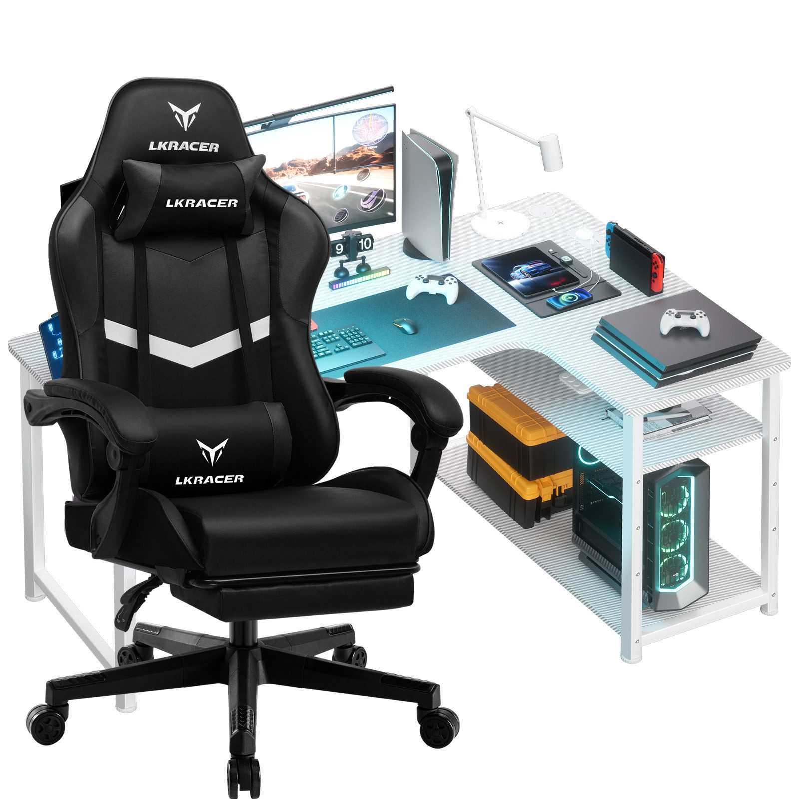 GTPLAYER Gaming-Stuhl Gaming Tisch + Gaming