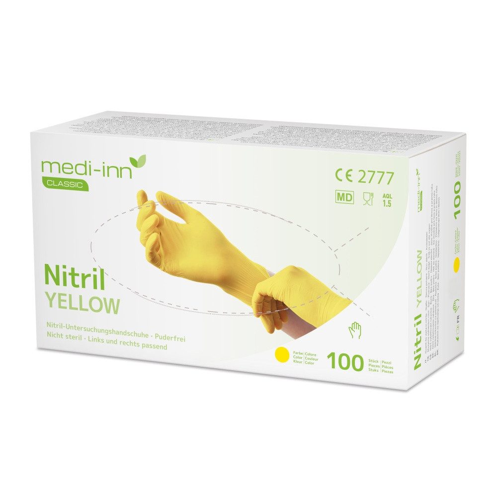 Medi-Inn Nitril-Handschuhe Nitril Yellow Einmalhandschuhe, gelb,
