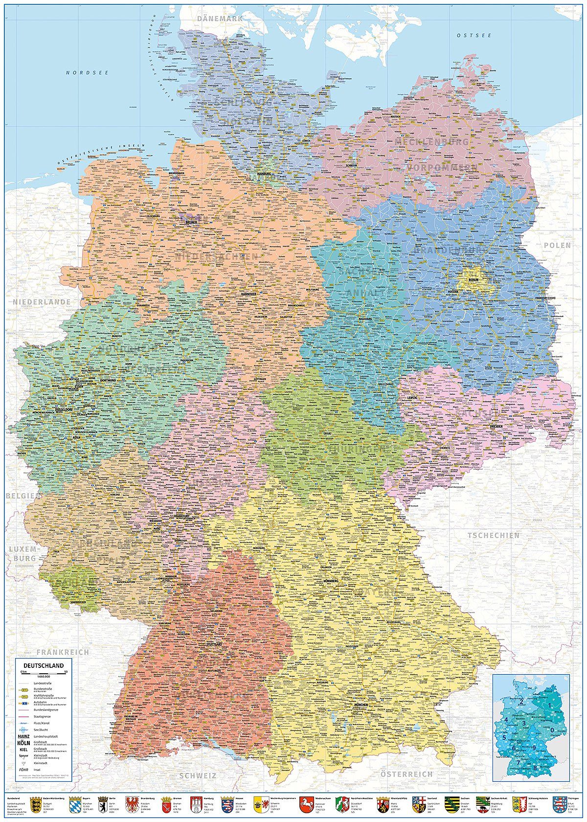 Close Up Poster Deutschlandkarte XXL Poster
