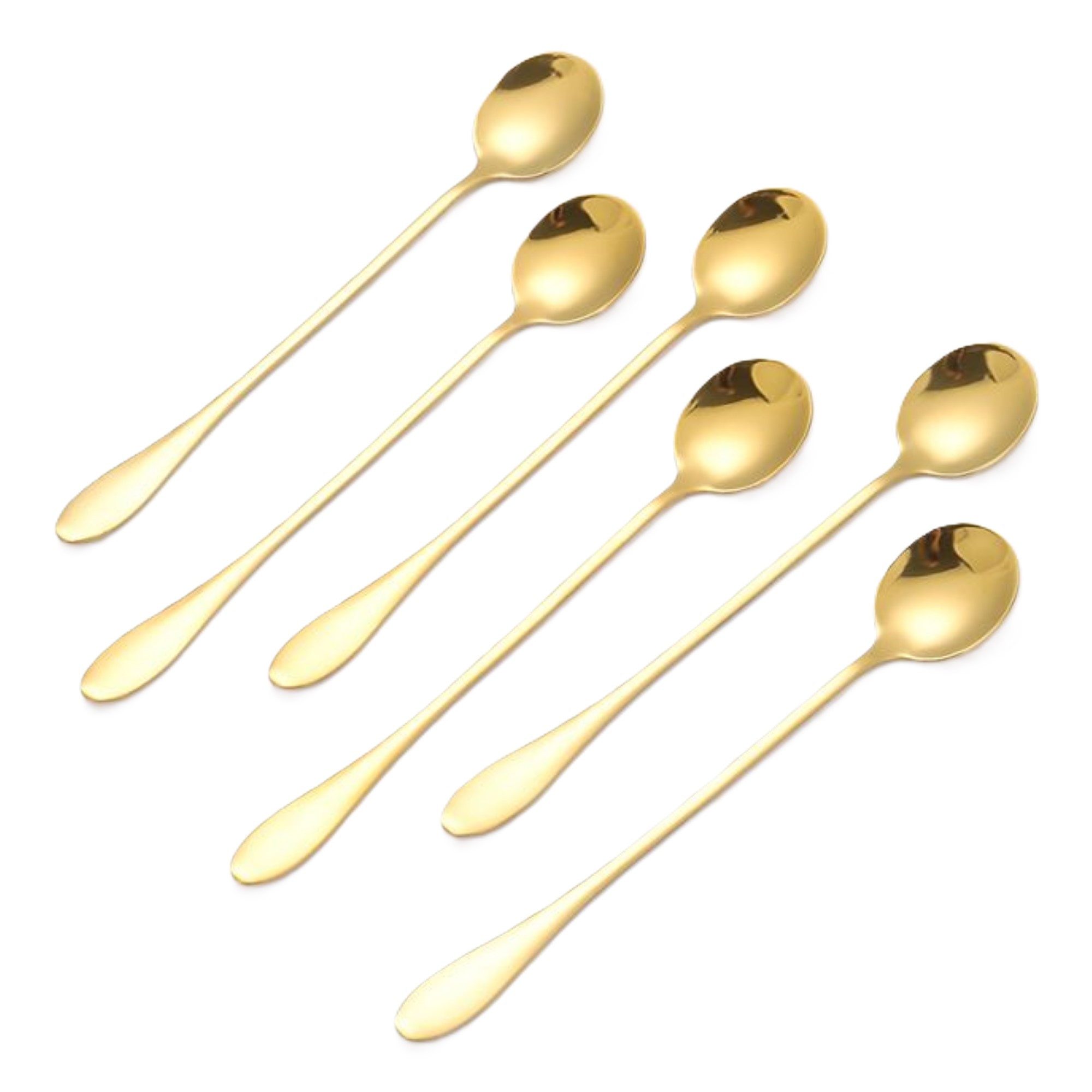Cheffinger Besteck-Set 6er Set goldene Latte-Kaffeelöffel