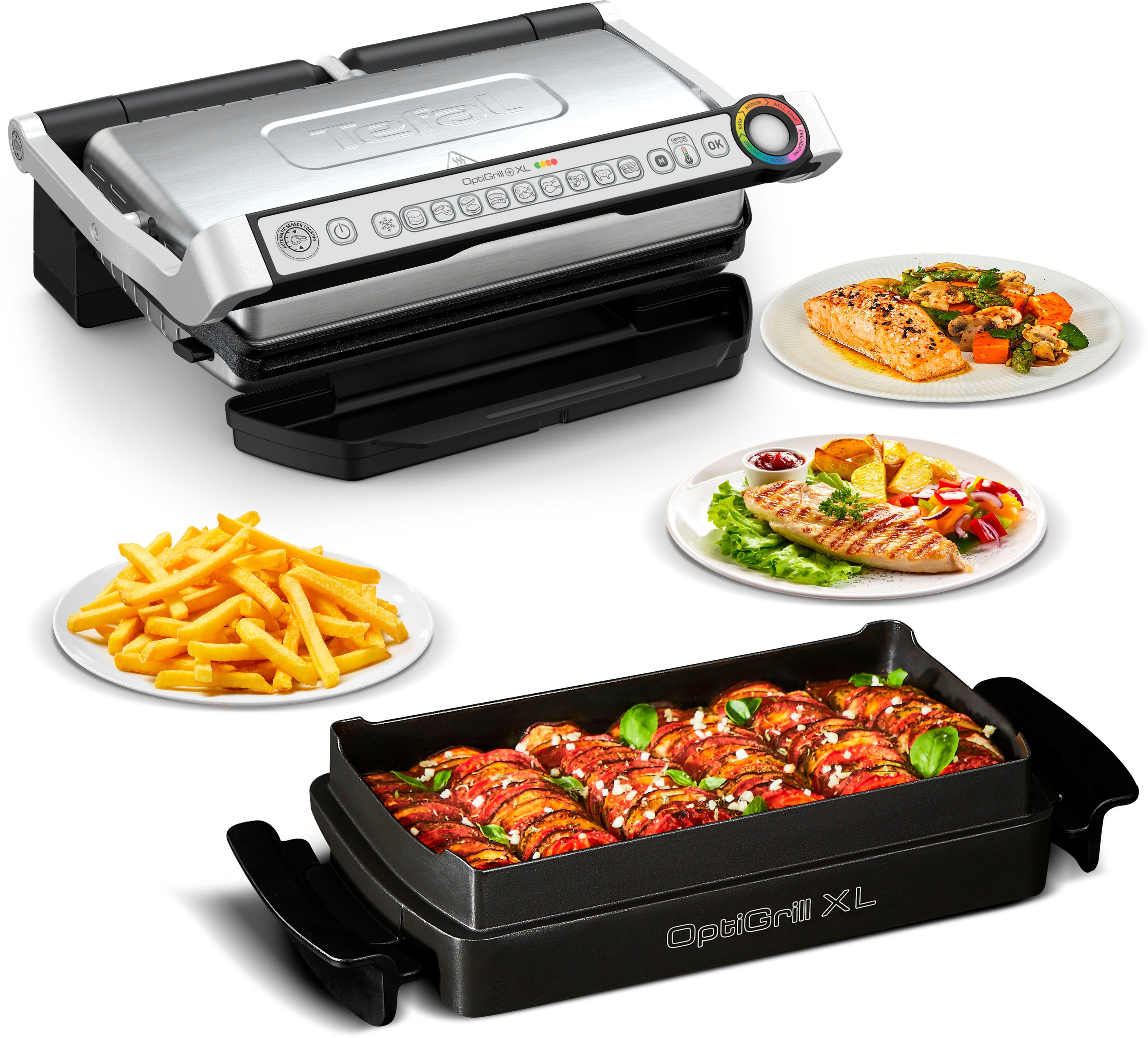 Tefal Kontaktgrill GC724D OptiGrill+ XL, 2000