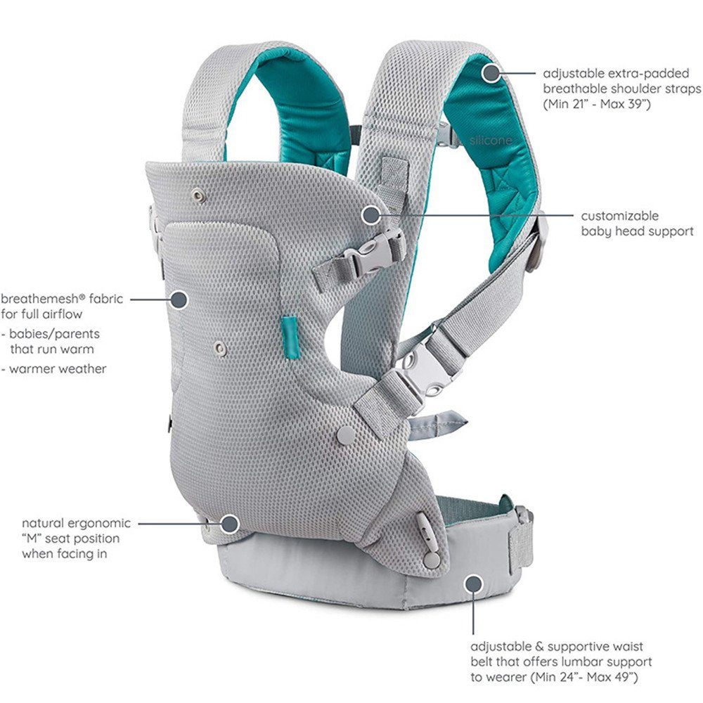 XDeer Bauchtrage 4-in-1 Babytrage für Babys