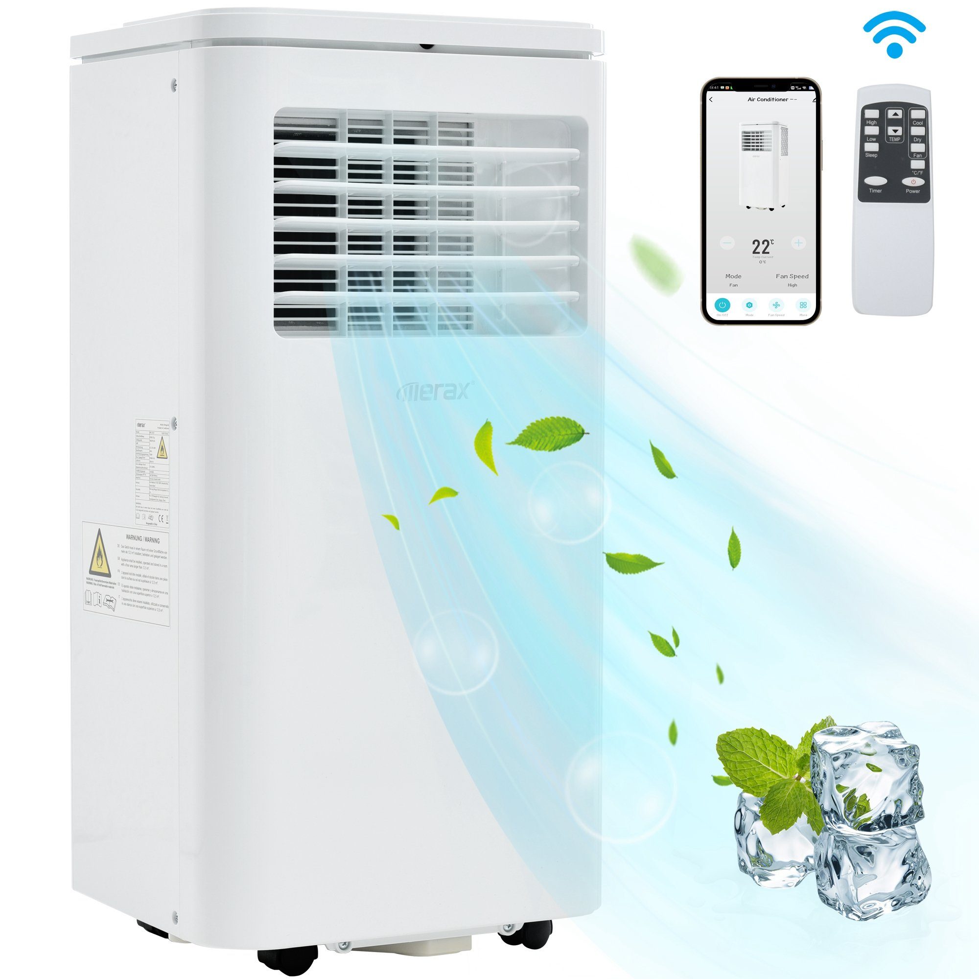Merax Klimagerät 3-in-1 Klimagerät mit Wifi