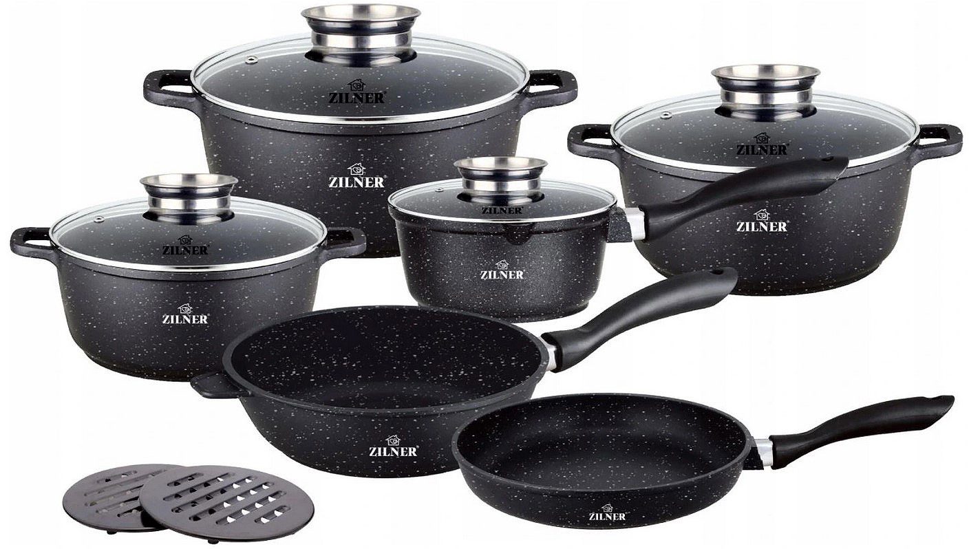 Zilner Topf-Set Schwarze Töpfe in verschiedenen