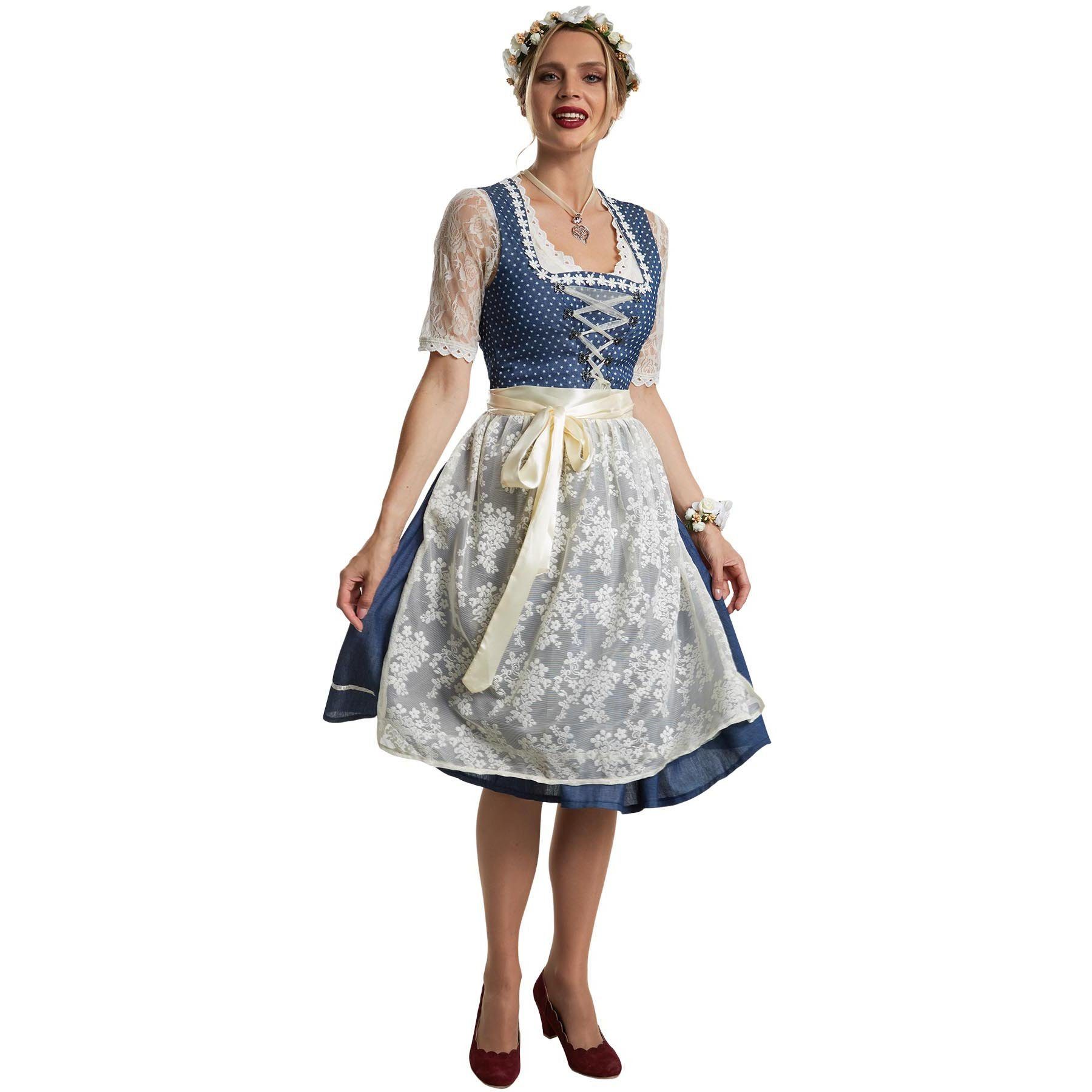 dressforfun Dirndl Frauenkostüm Midi-Dirndl Kleinwalsertal Modell