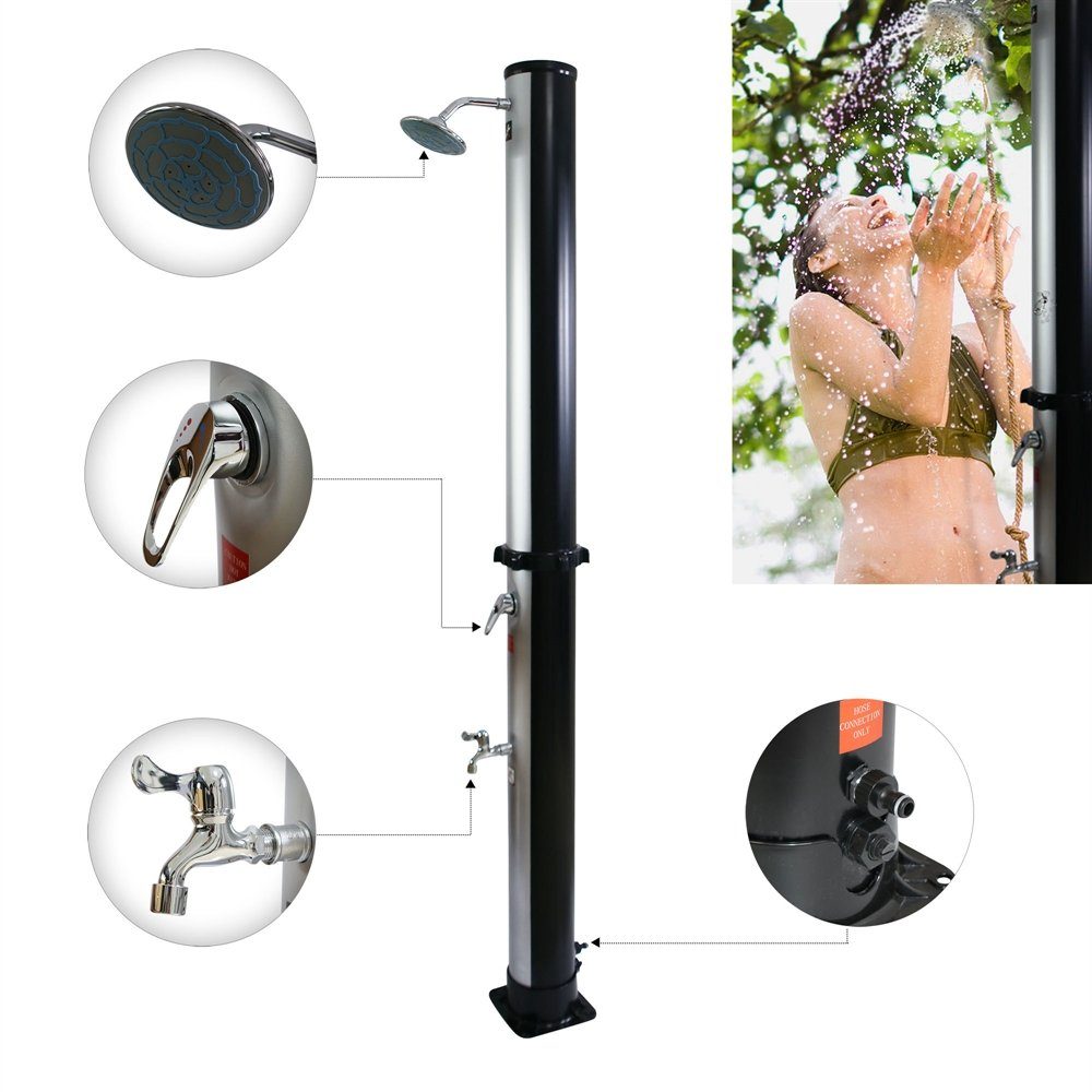 Feel2Home Solardusche Solardusche 20-40L Gartenbrause Fußdusche
