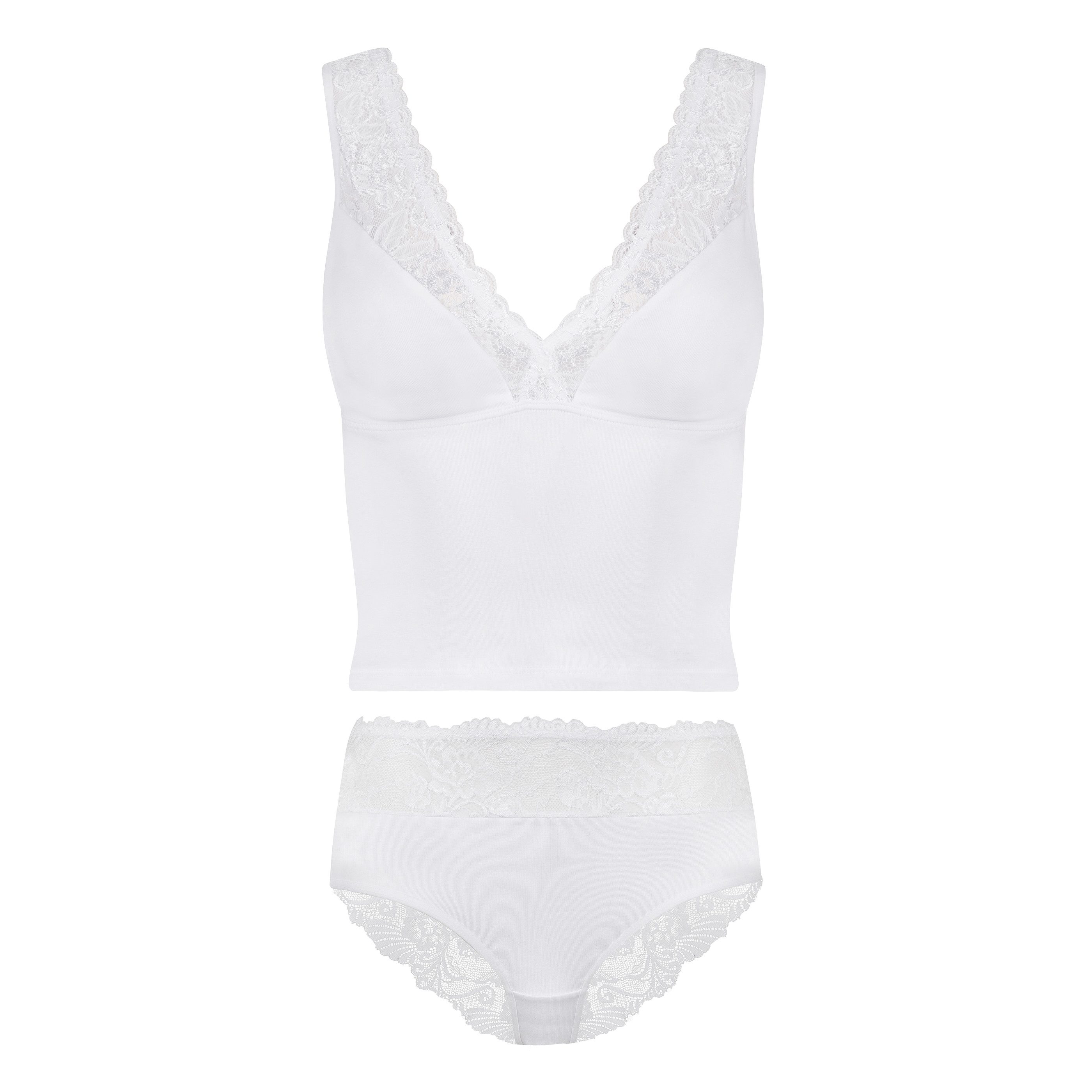 Evoni Set: Tanktop Wäsche Set Spitze