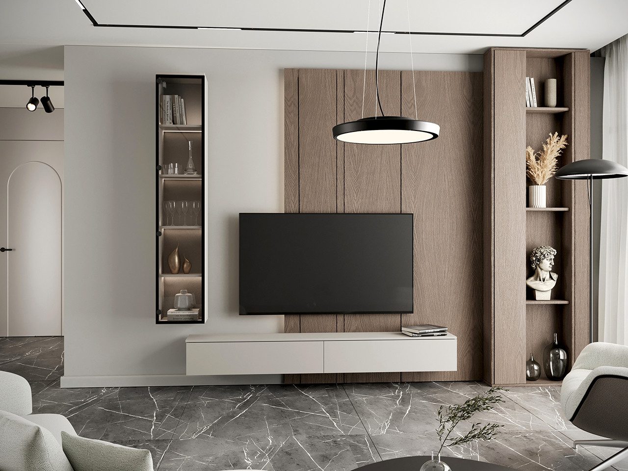 MOEBLINE Wohnwand Wohnwand Medienwand FIVO 2