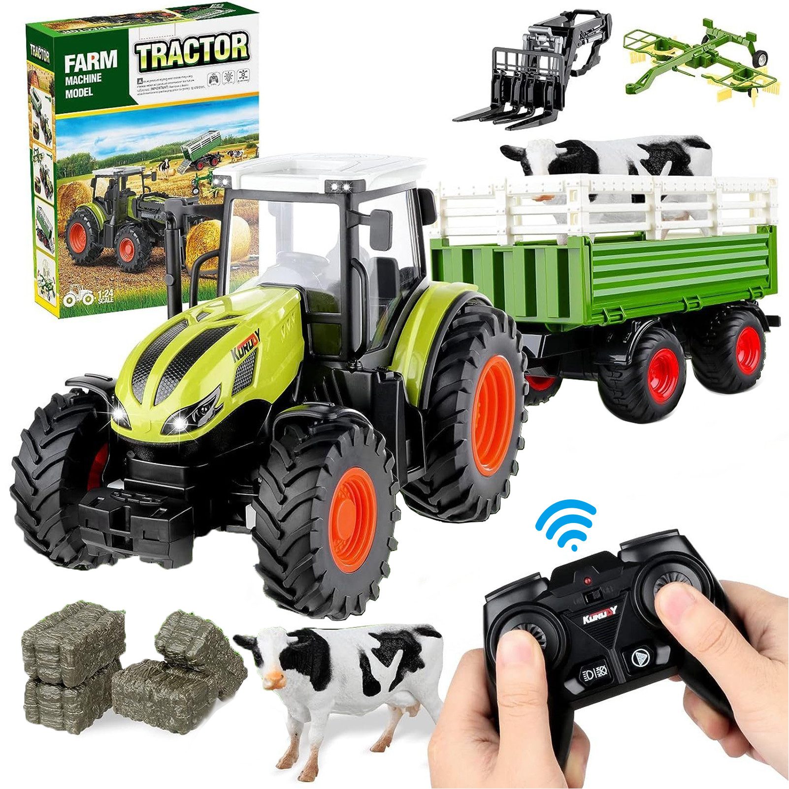 Esun RC-Traktor Ferngesteuerter Traktor Spielzeug, 3
