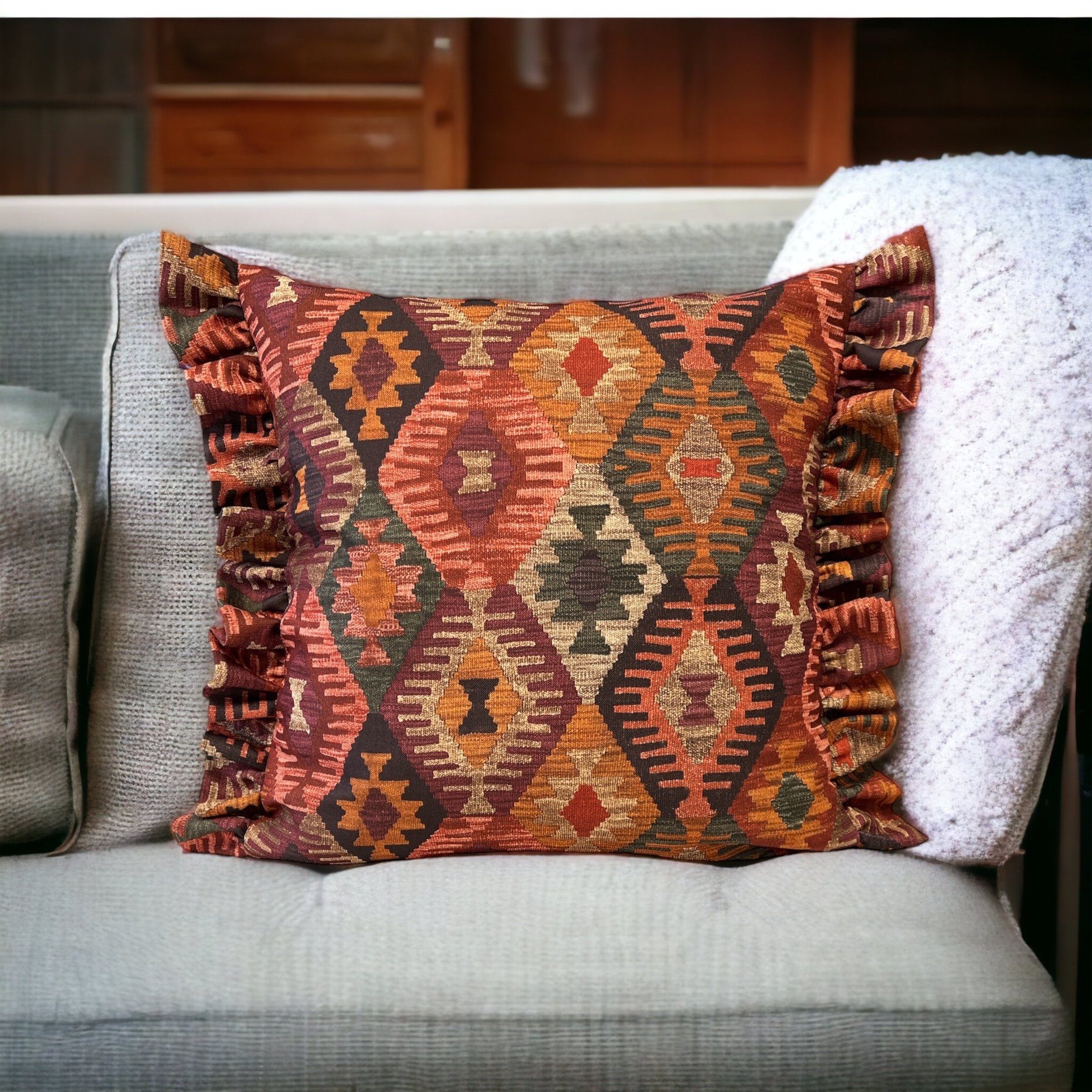 RoKo-Textilien Kissenbezug Kissenbezug mit Rüschen 100%