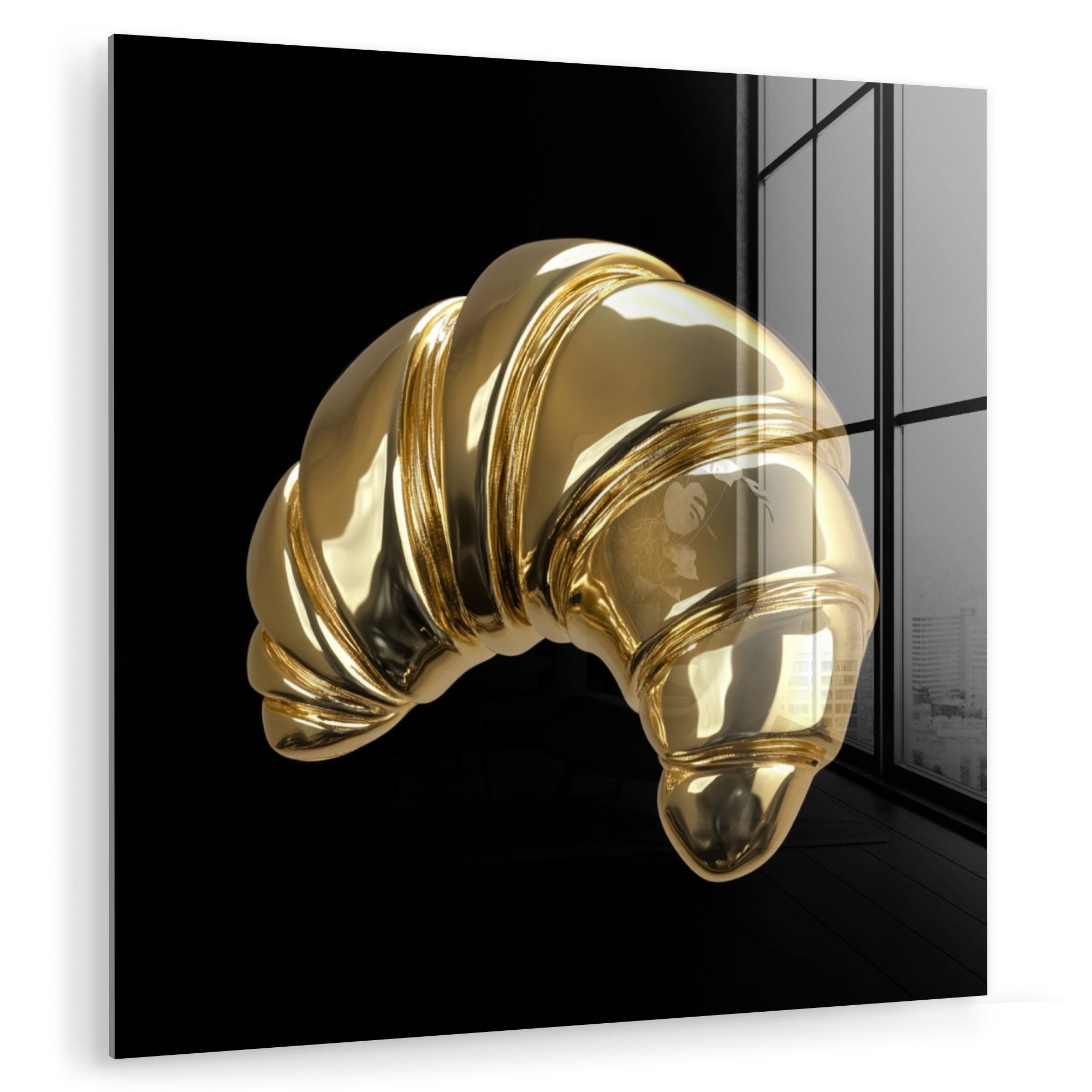 MuchoWow Acrylglasbild Croissant - Brot -