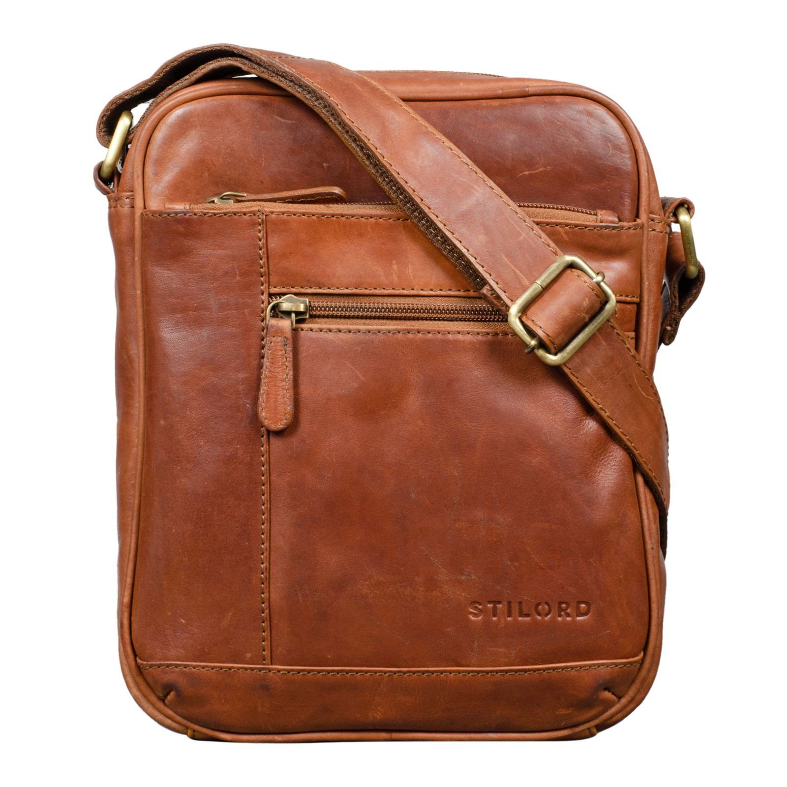 STILORD Schultertasche 'Diego' Vintage Herrentasche Leder