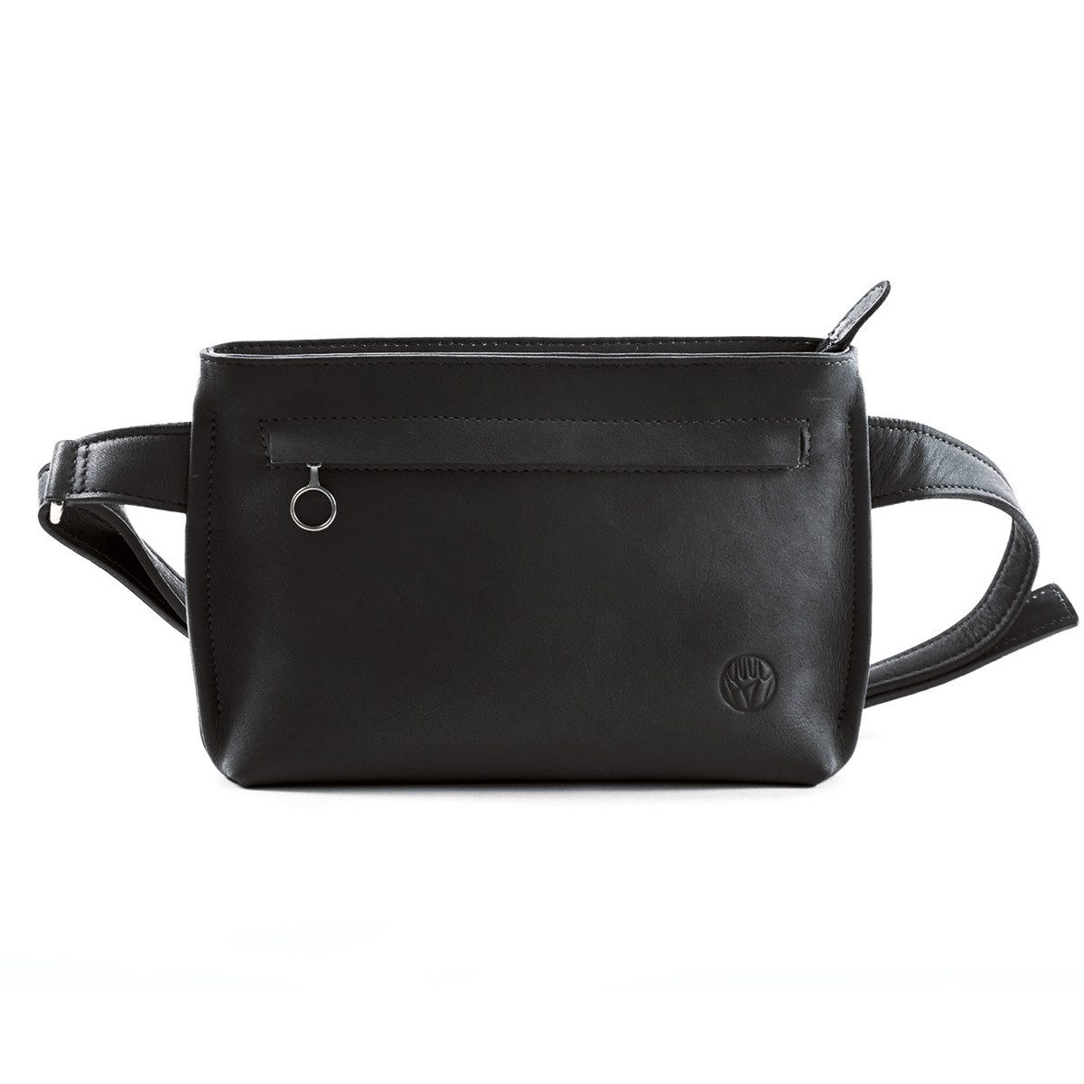 Bauchtasche Kleine Bauchtasche aus Leder, schwarz.
