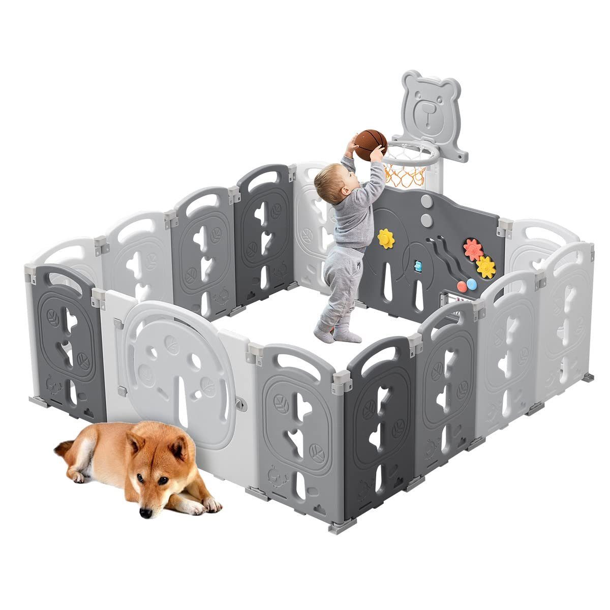YOLEO Laufgitter Baby Laufstall Faltbar Krabbelgitter