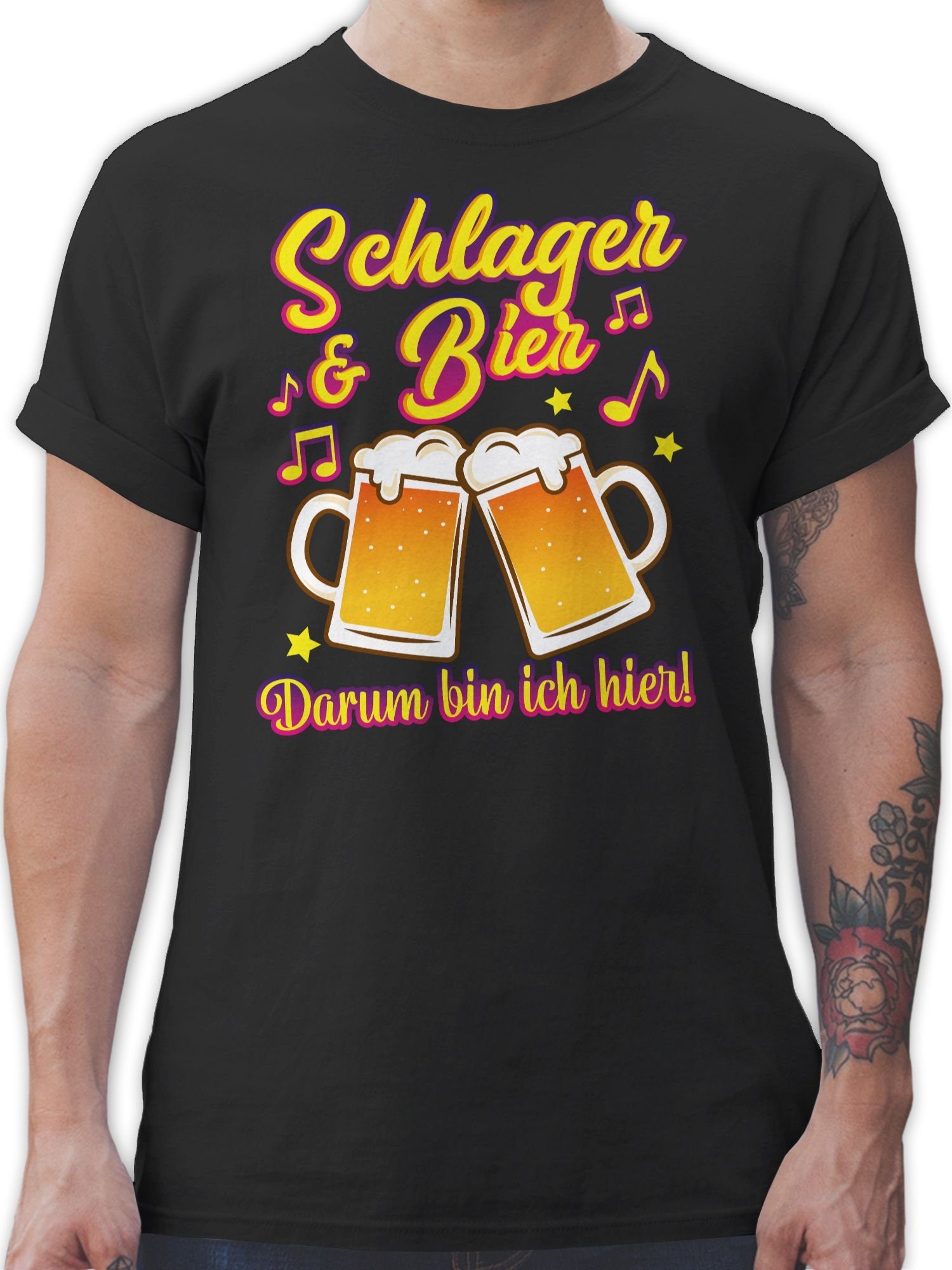 Shirtracer T-Shirt Schlager & Bier darum