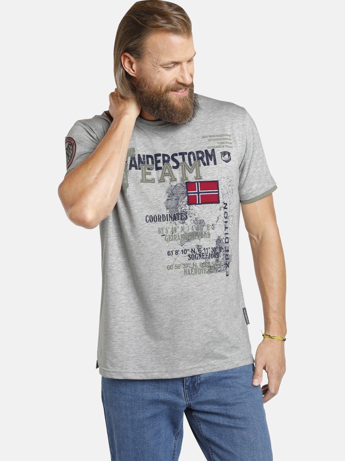 Jan Vanderstorm T-Shirt SÖLVE aus robustem