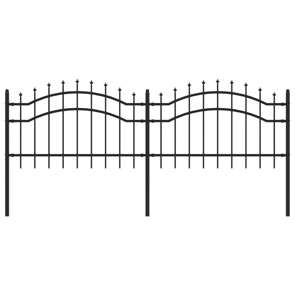 vidaXL Gartenzaun Gartenzaun mit Speerspitzen Schwarz