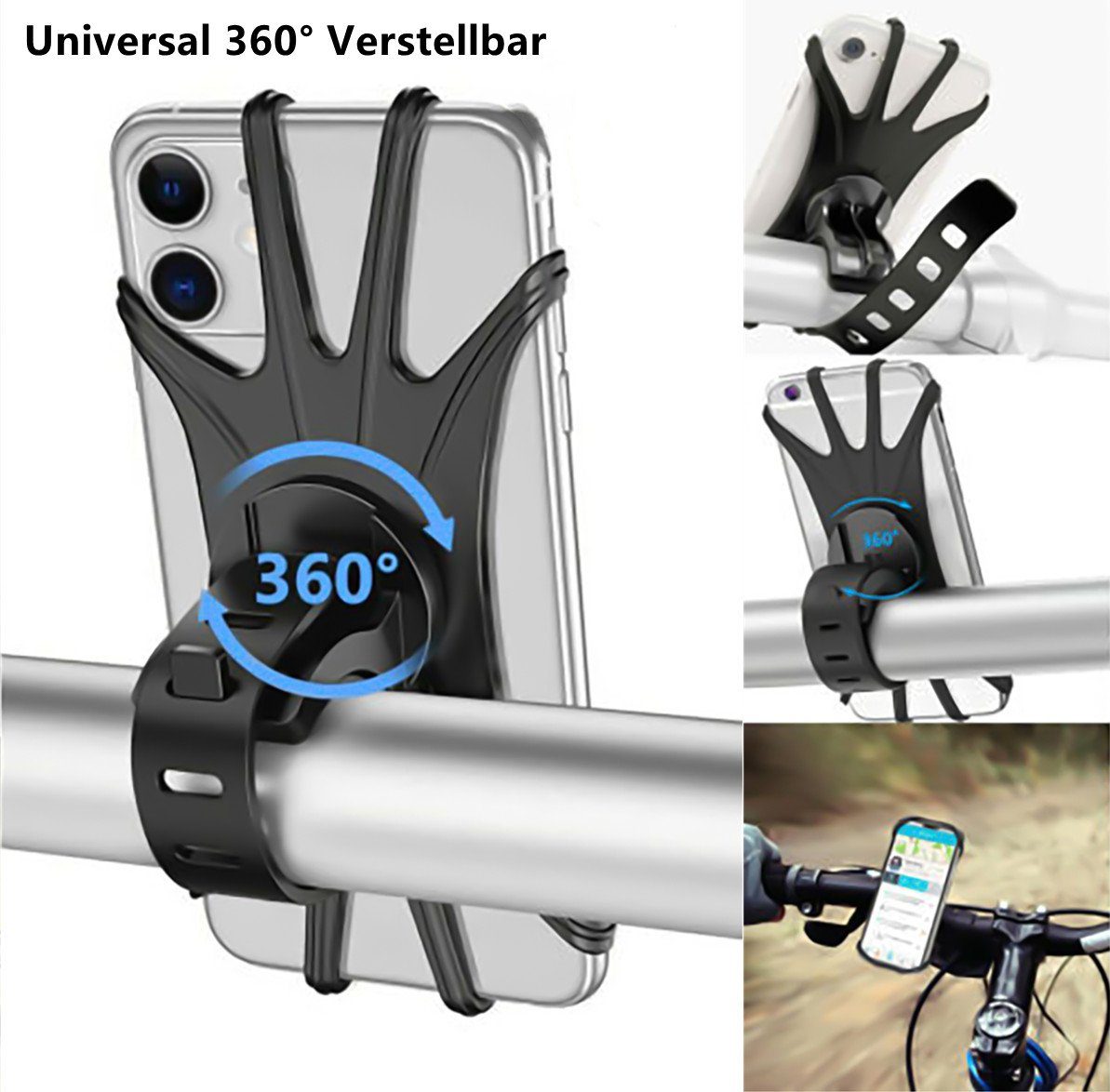 XDeer Handy-Halterung Handy-Halterungen,Universal 360° Verstellbar Fahrrad