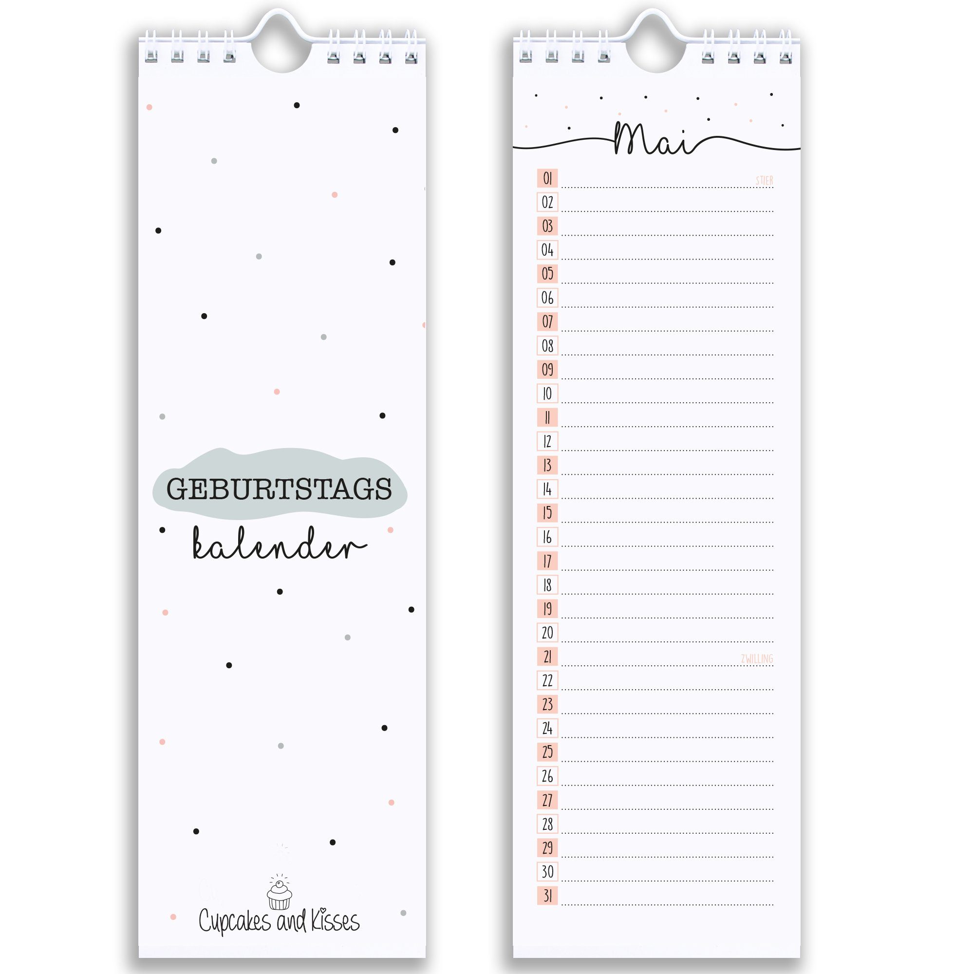 CUPCAKES & KISSES Kalender zum Selbstbasteln