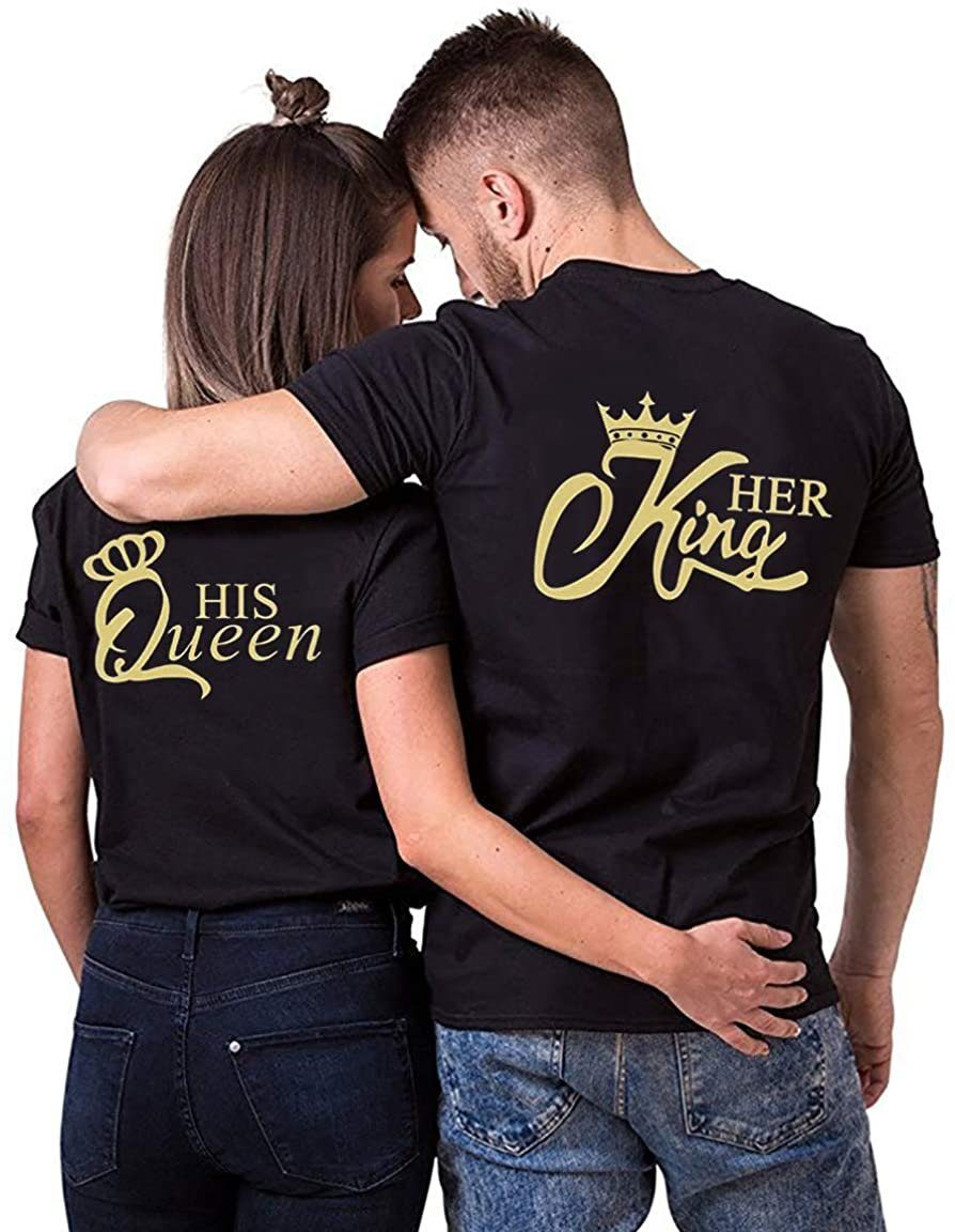 Couples Shop Print-Shirt Her King &