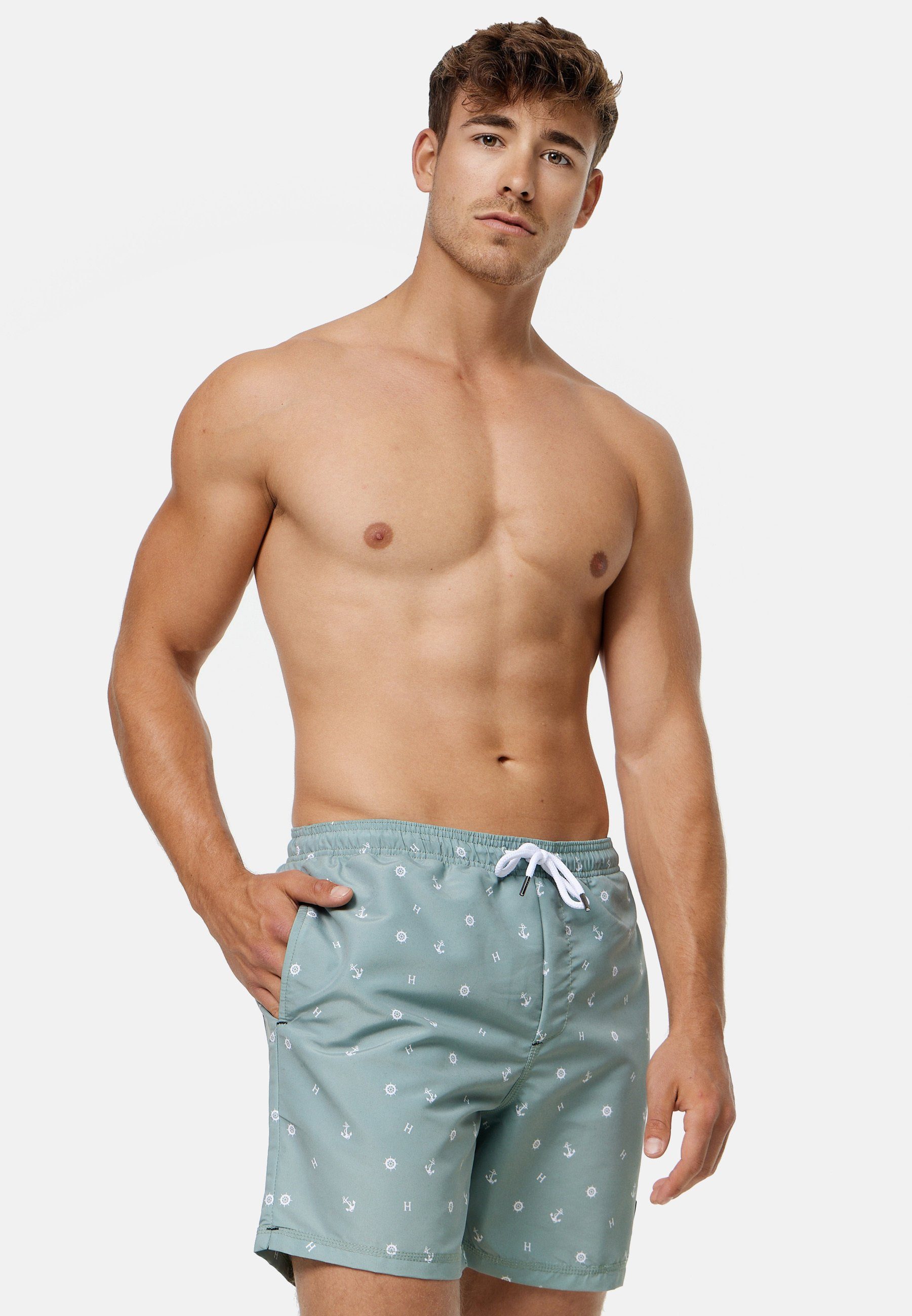 Indicode Badeshorts Maya mit detailreichem Muster,