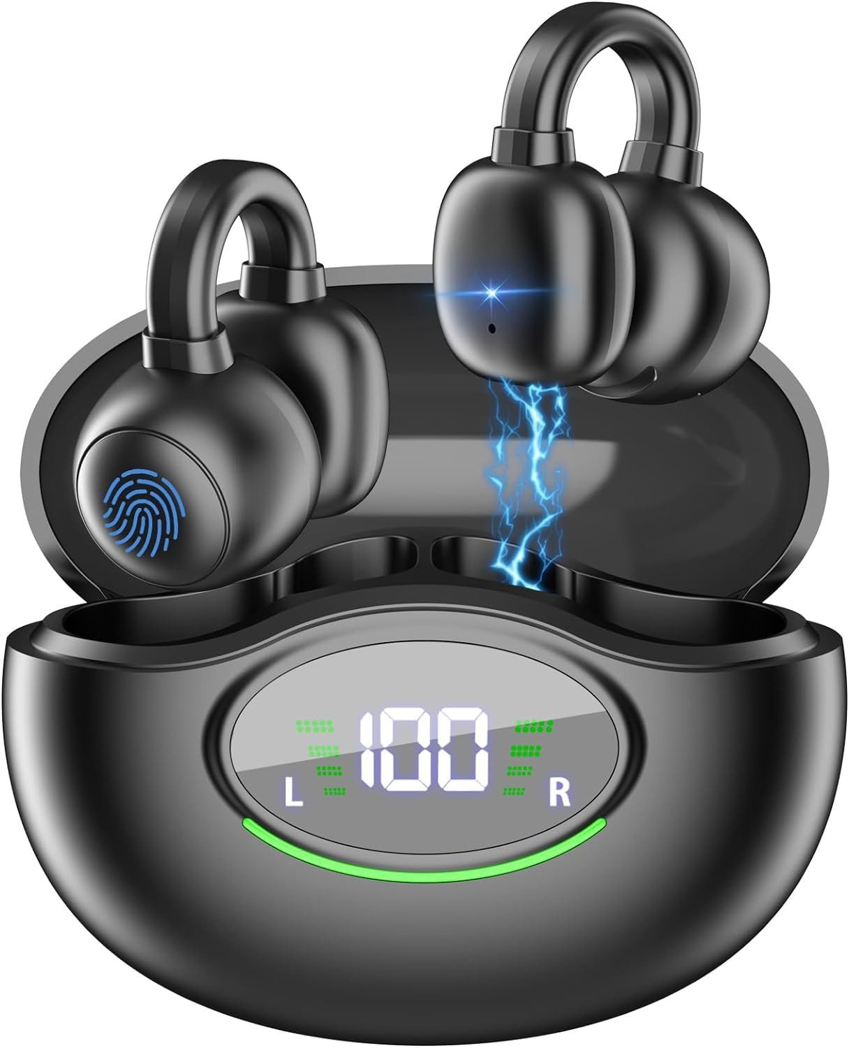RWEUOQ Bluetooth-Kopfhörer, Bluetooth 5.3, Rauschunterdrückung, Ohrclip-Typ