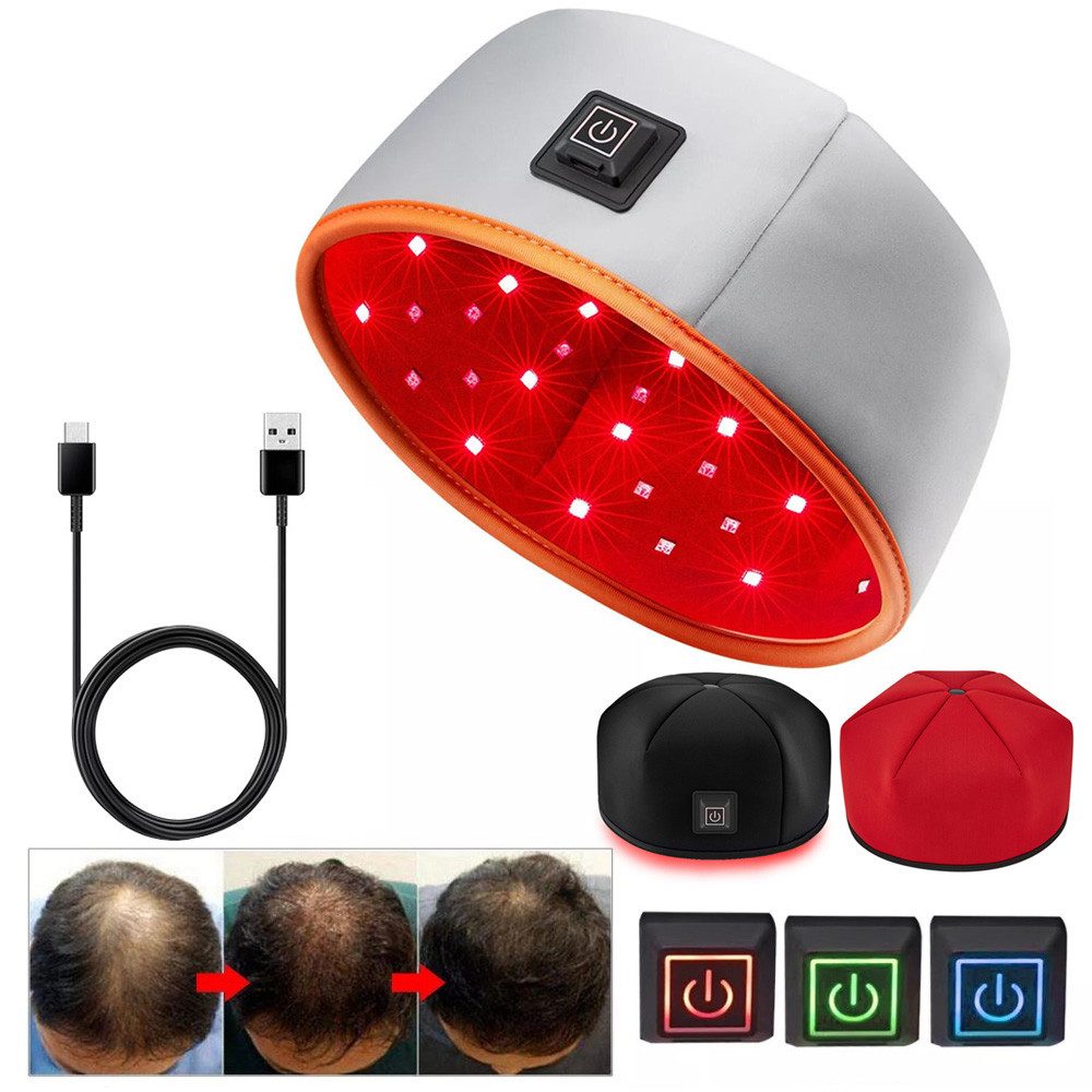 QUBEBU Infrarotlampe Rotlicht-Haarwuchshaube Infrarot Haarwuchskappe Haarausfall