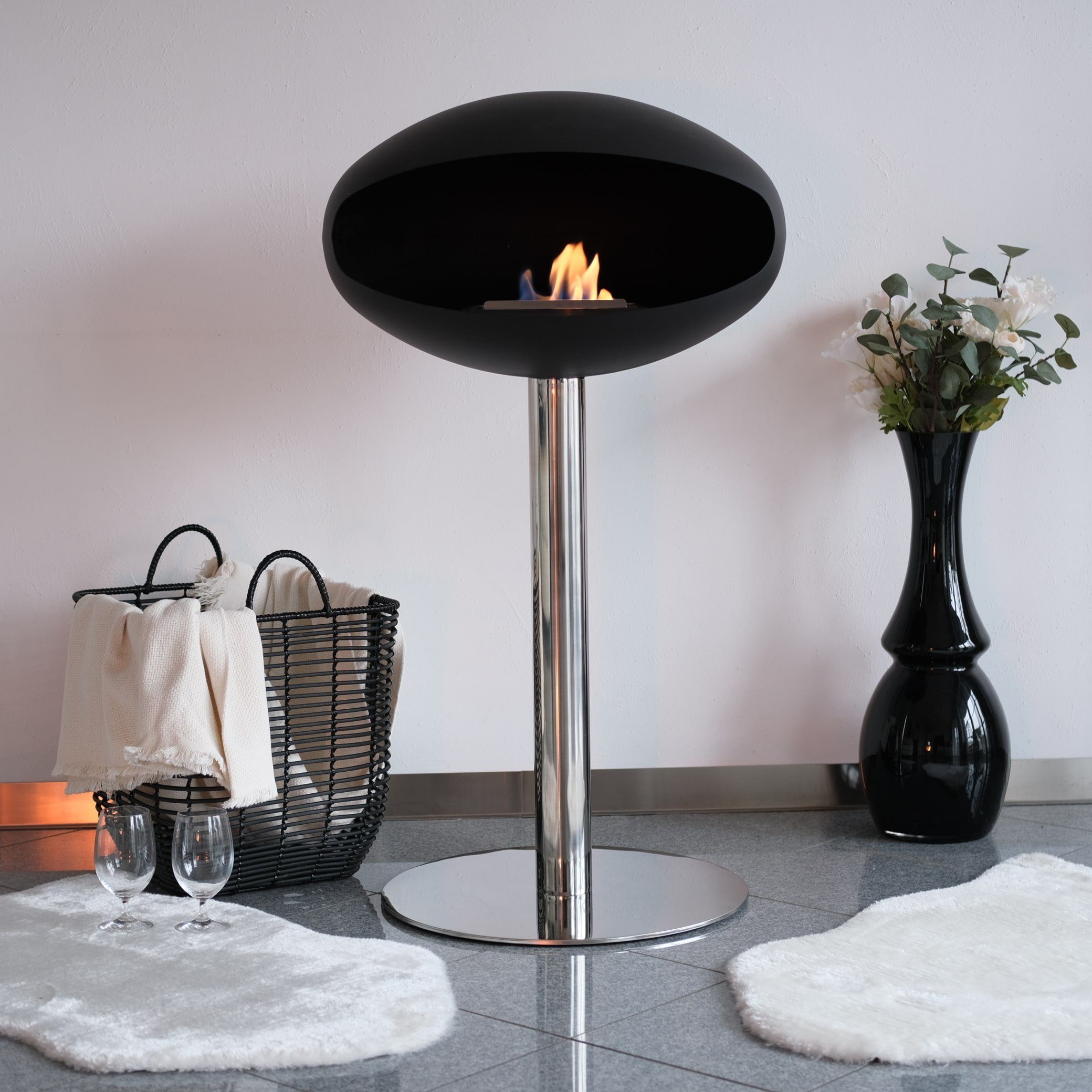 Stahlkunst Echtfeuer-Dekokamin Designer Ethanol Kamin 'St.