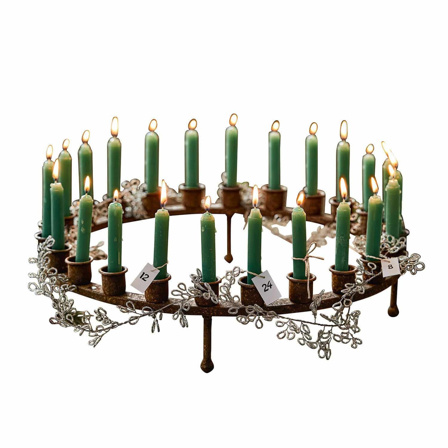 Mirabeau Adventskalender Kerzenkranz Margarit antikbraun