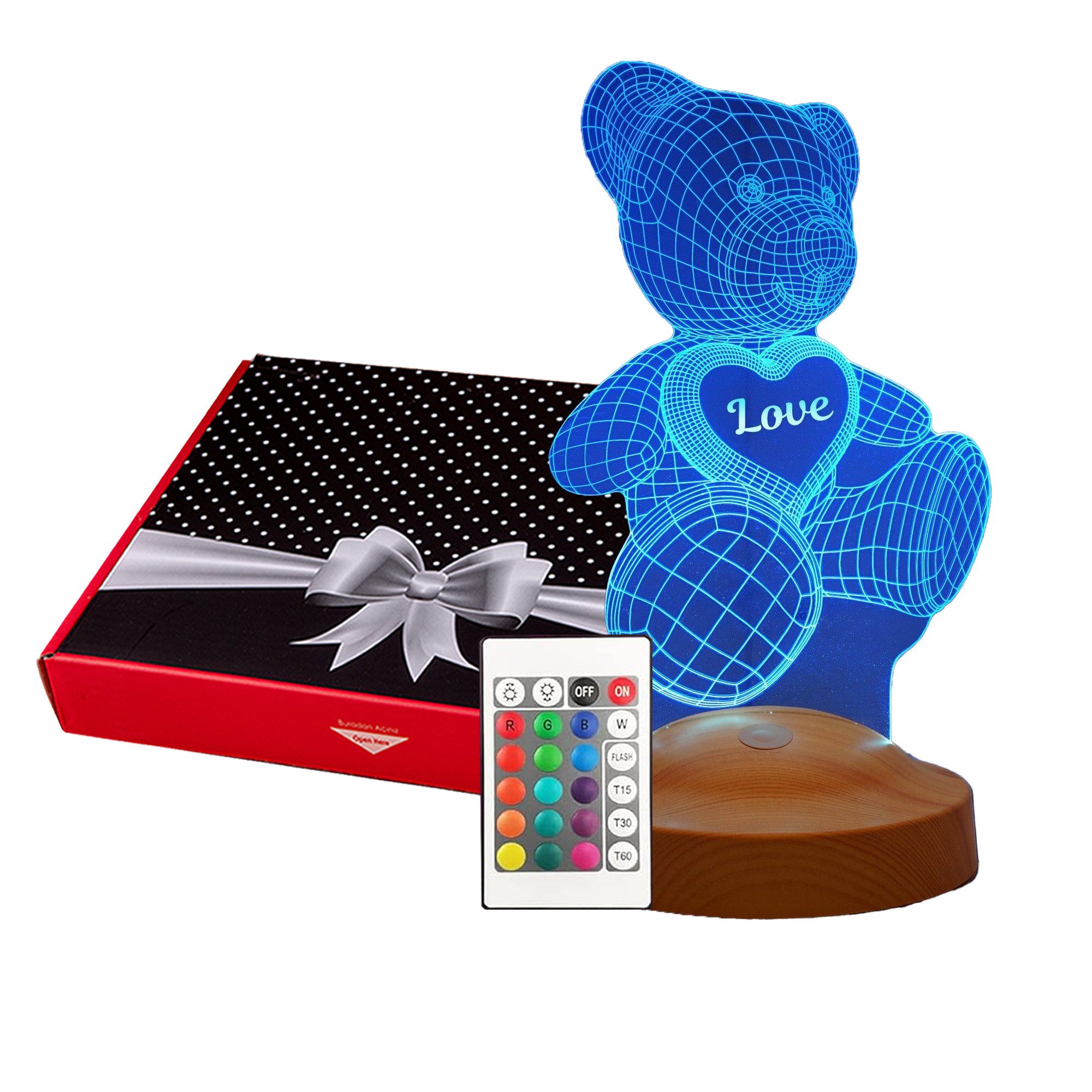 Geschenkelampe LED Nachttischlampe Teddybär Geschenke 3D