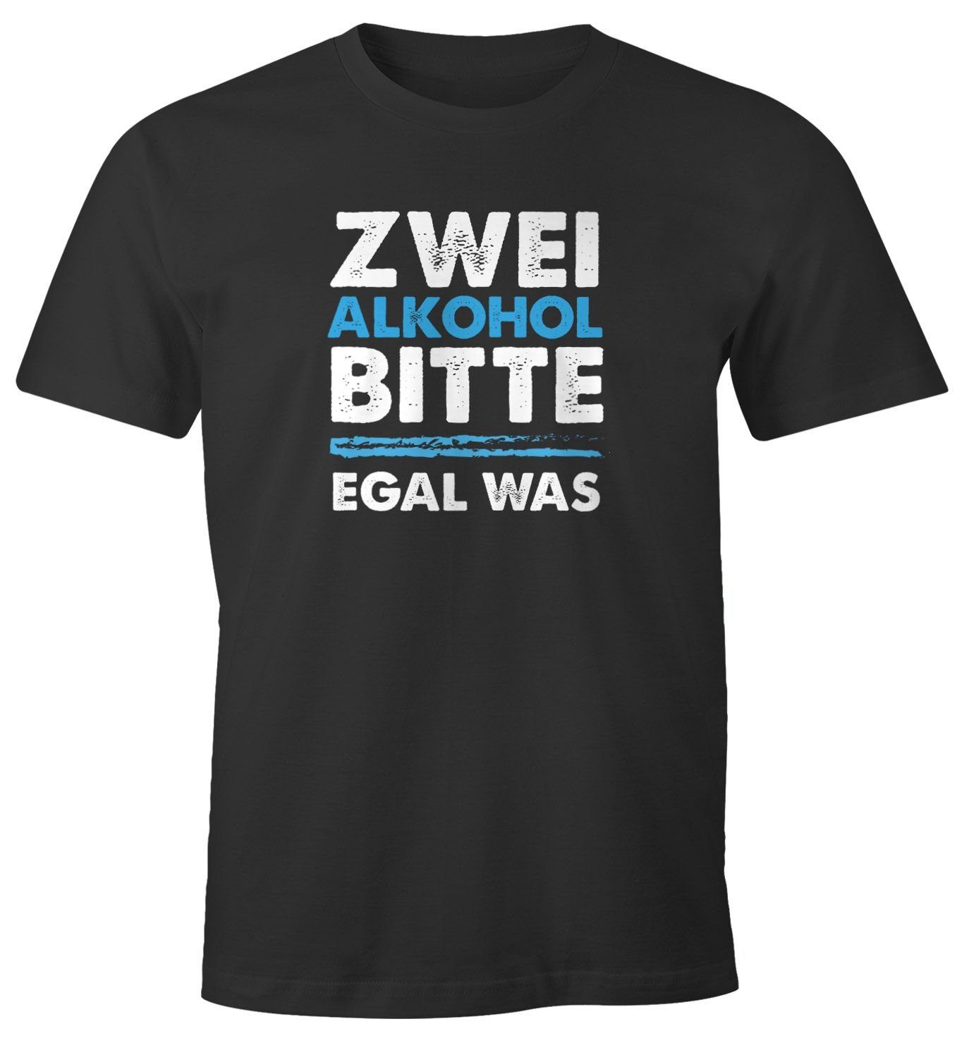 MoonWorks Print-Shirt Herren T-Shirt Zwei Alkohol