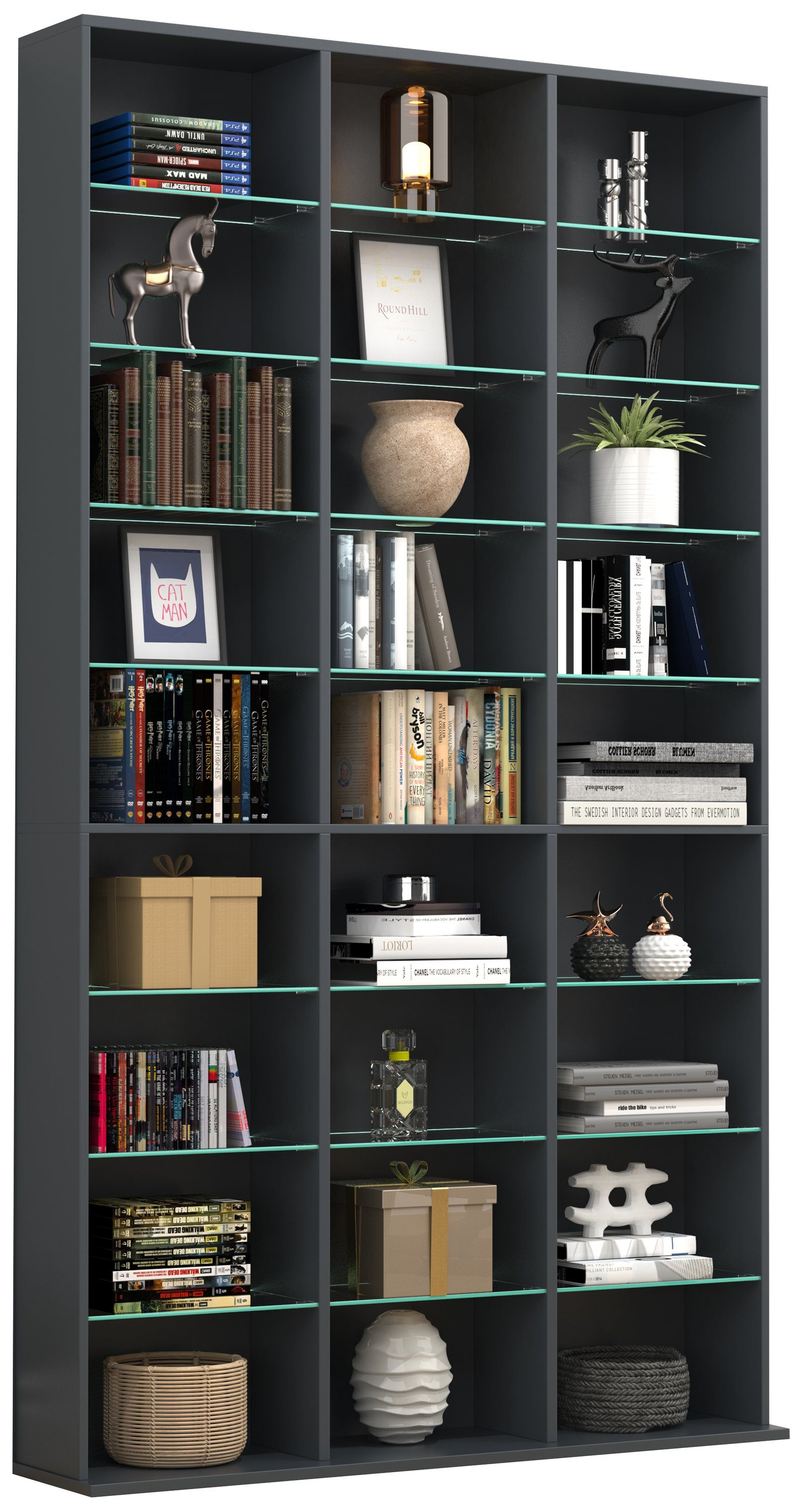 VCM Standregal Holz CD DVD Standregal