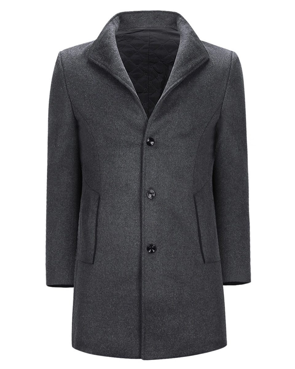 Allthemen Wintermantel Herren mittellanger Mantel mit
