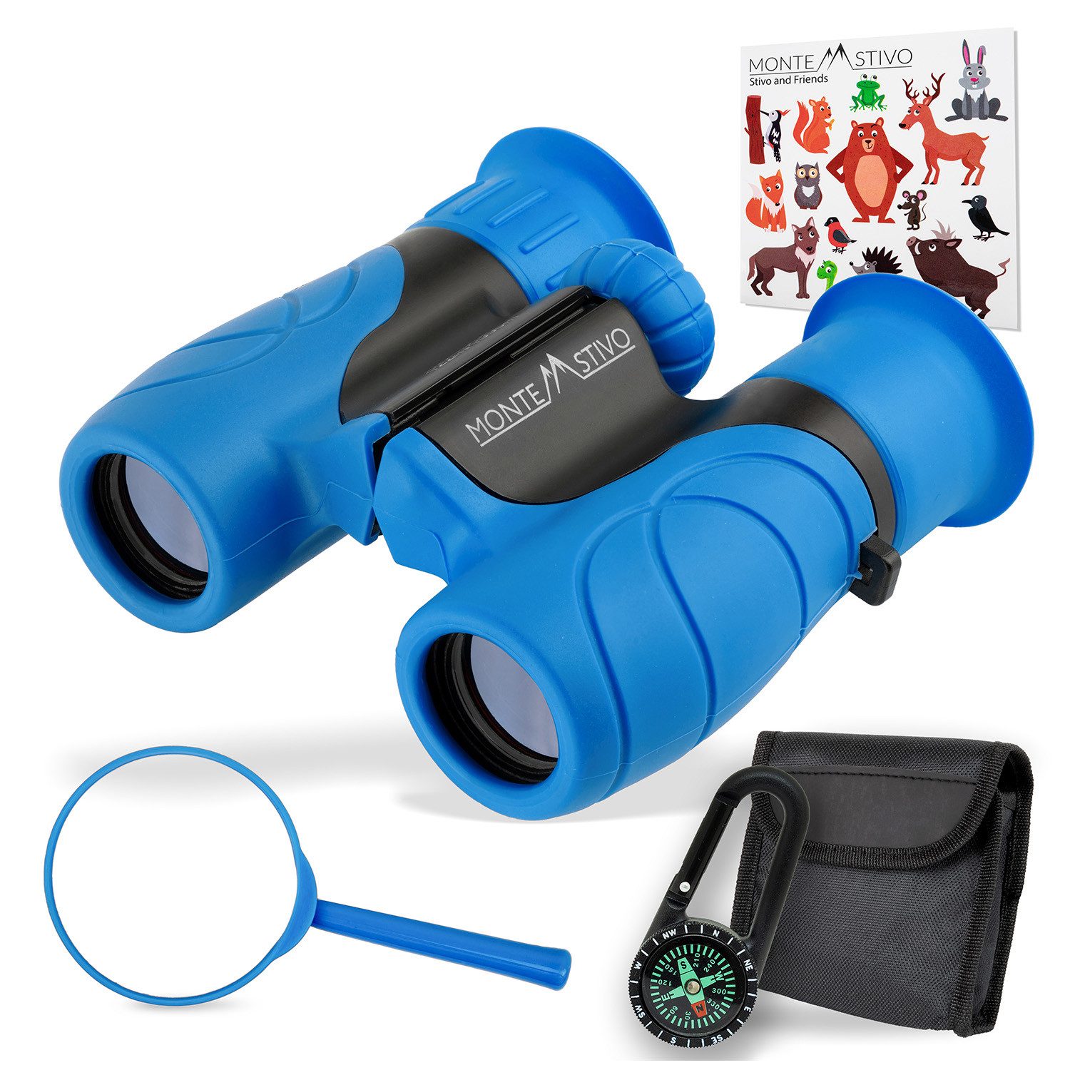 Monte Stivo Norsjo Kinder-Fernglas-Set 8-fach Vergrößerung