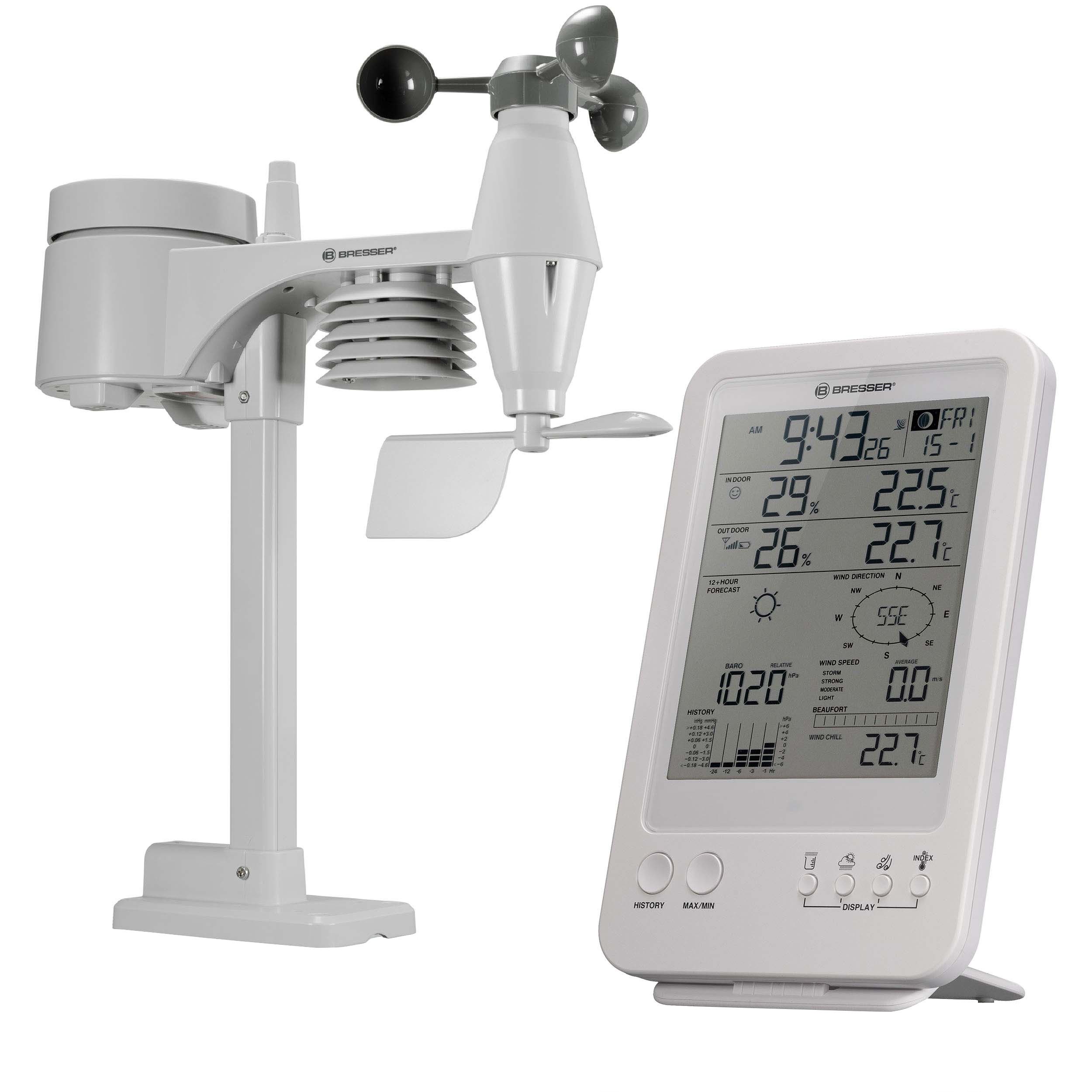 BRESSER BRESSER 5-in-1-Wetterstation weiß Wetterstation