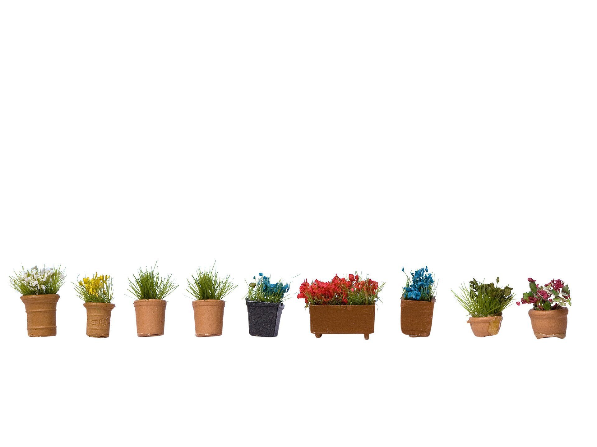 NOCH Modelleisenbahn-Grasfasern Blumen in Blumentöpfen, Mini-Blumen