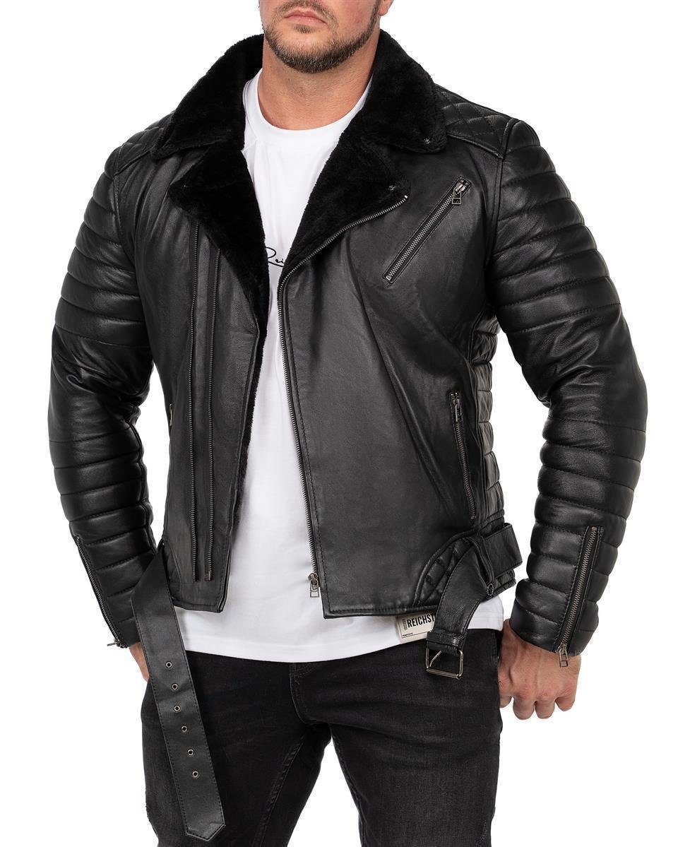 Reichstadt Lederjacke Herren Bikerjacke RS008LUX gefüttert