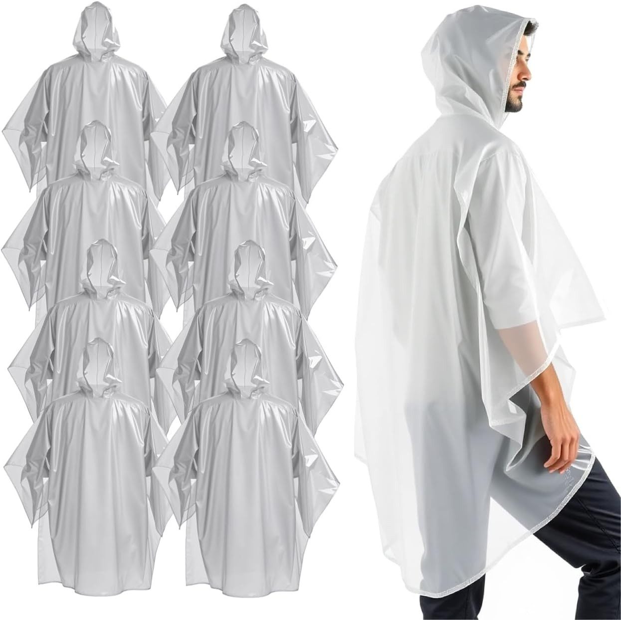 Outdoorn Regenponcho 10x Einweg Regenjacke &