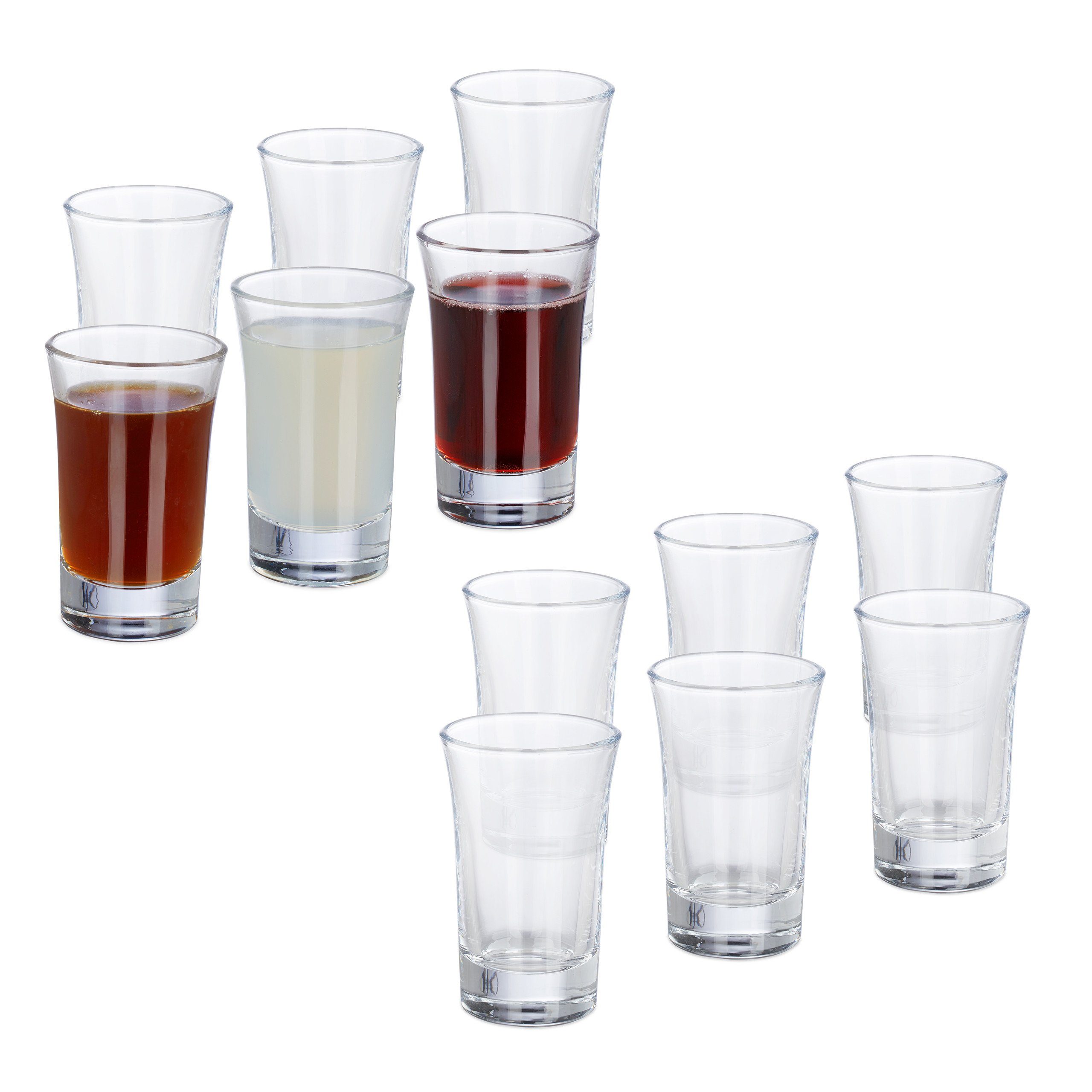 relaxdays Schnapsglas 12 x Schnapsgläser 4cl,