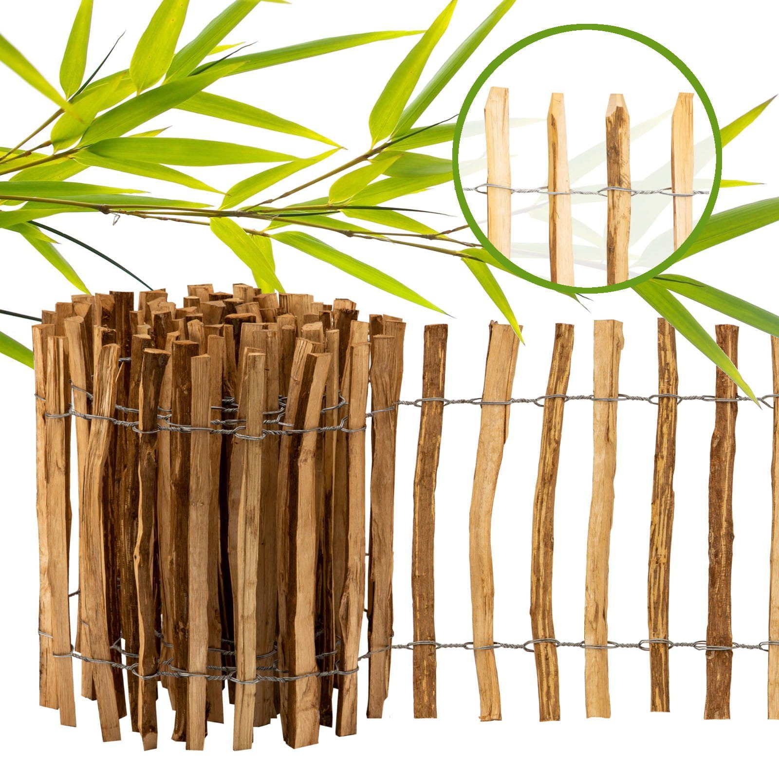 BooGardi Staketenzaun Gartenzaun Haselnuss imprägniert, (50