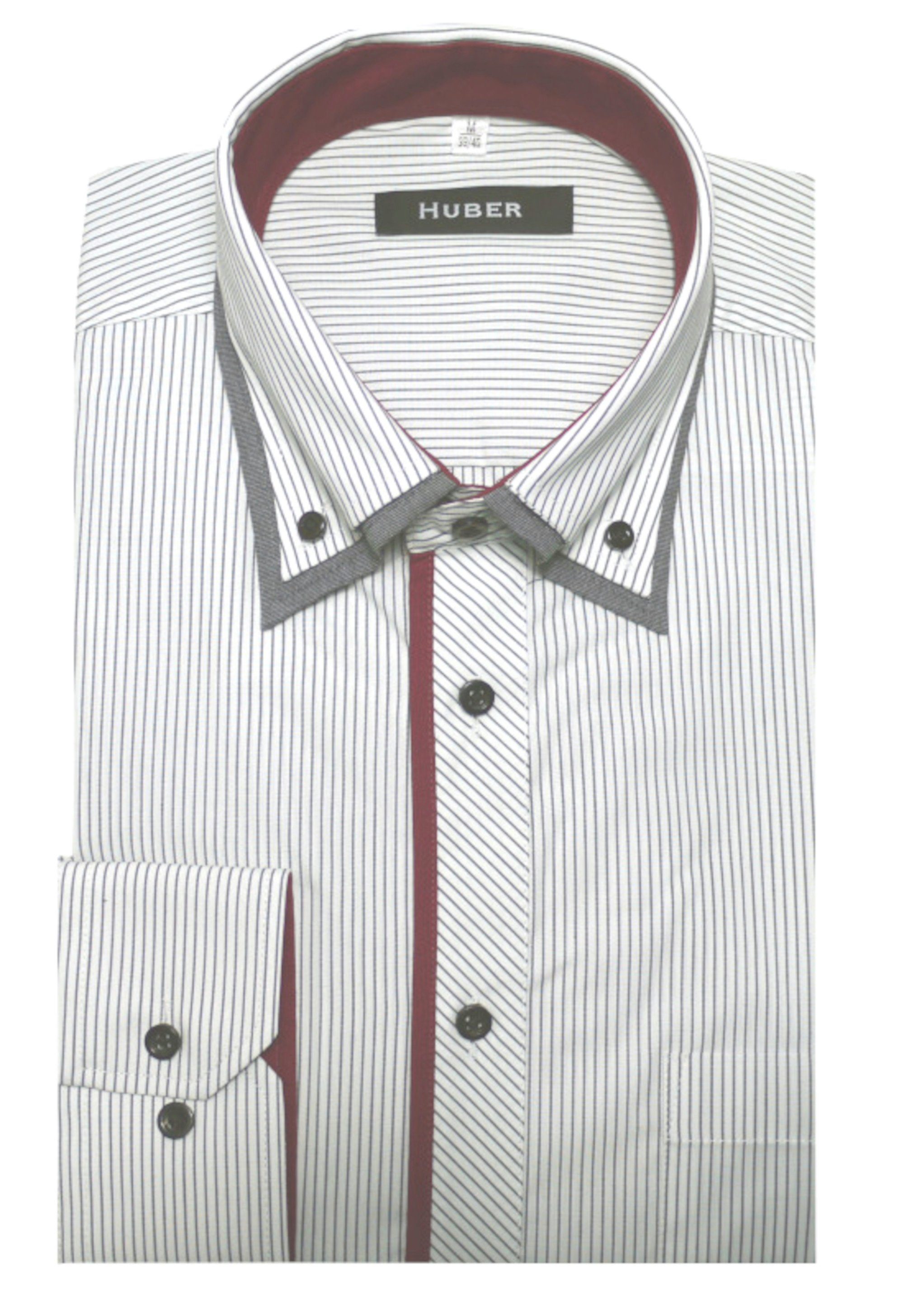 Huber Hemden Langarmhemd HU-0446 Button-Down, Doppelkragen,