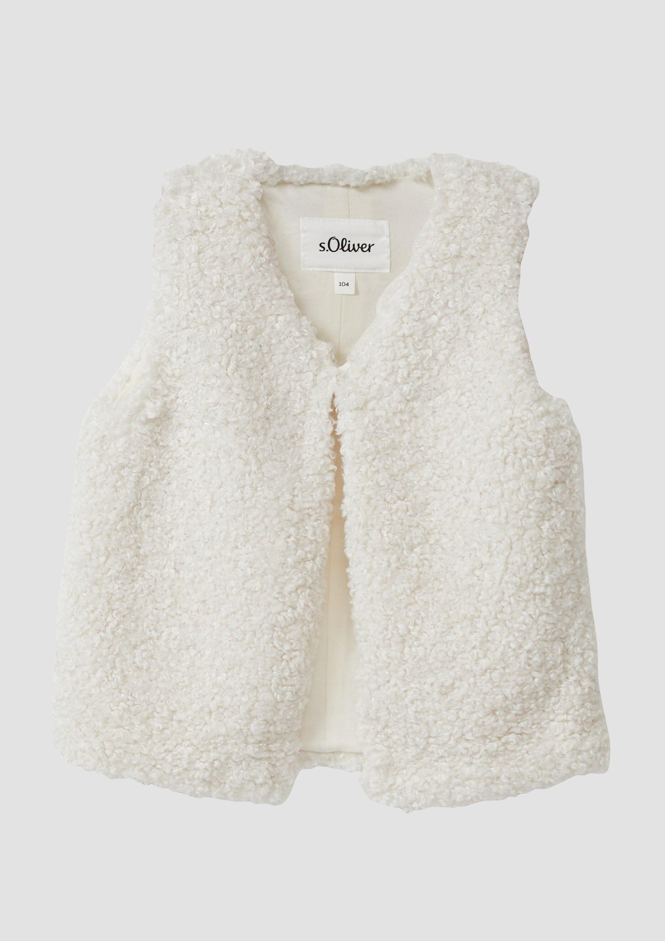 s.Oliver Funktionsweste Indoor-Weste Weste aus Teddy-Plüsch