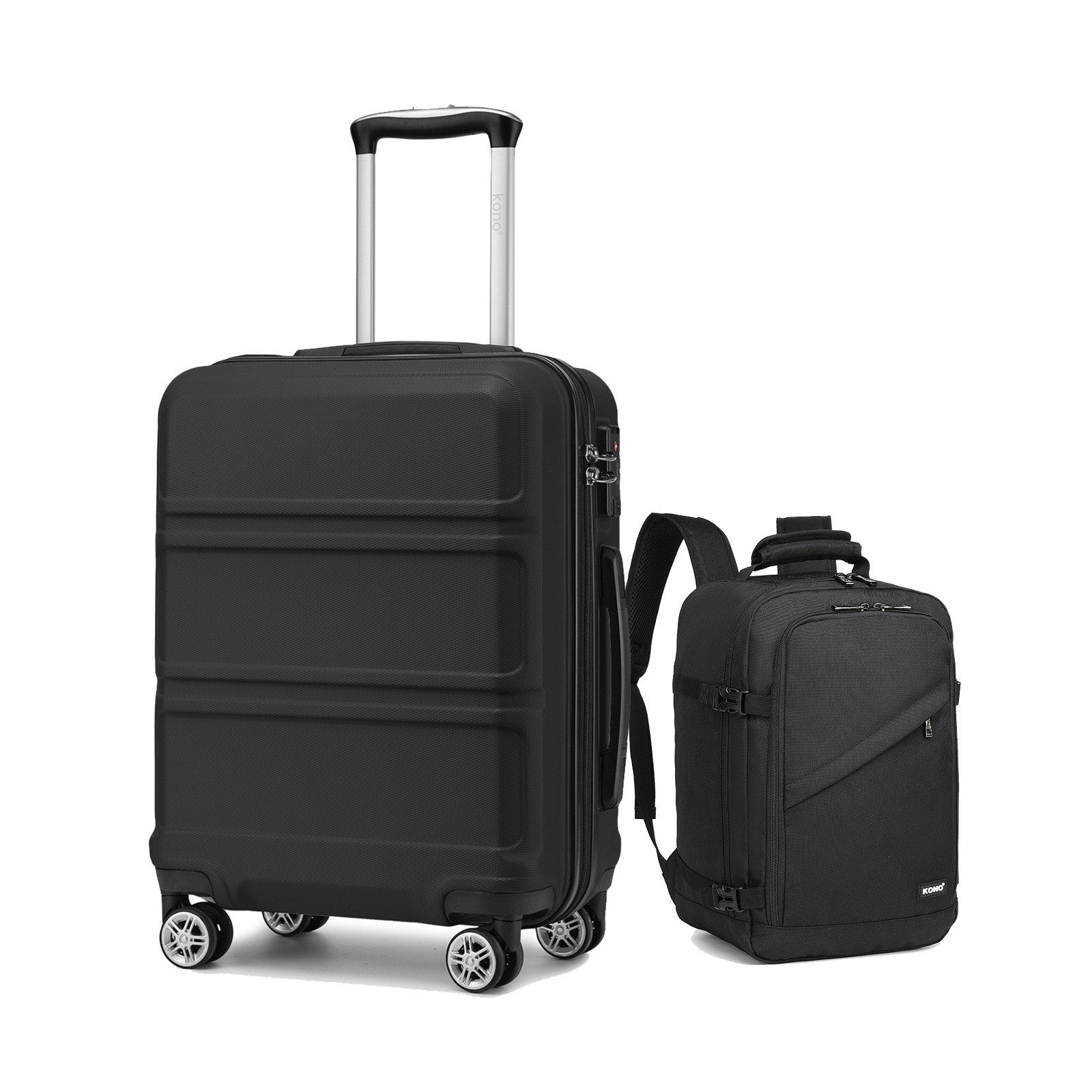 KONO Kofferset 2-teiliges Set, Hartschalen-Koffer (52cm