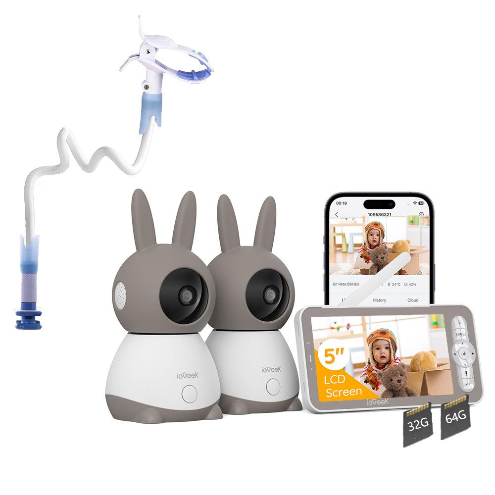 ieGeek Video-Babyphone Babyphone mit 2 Kameras