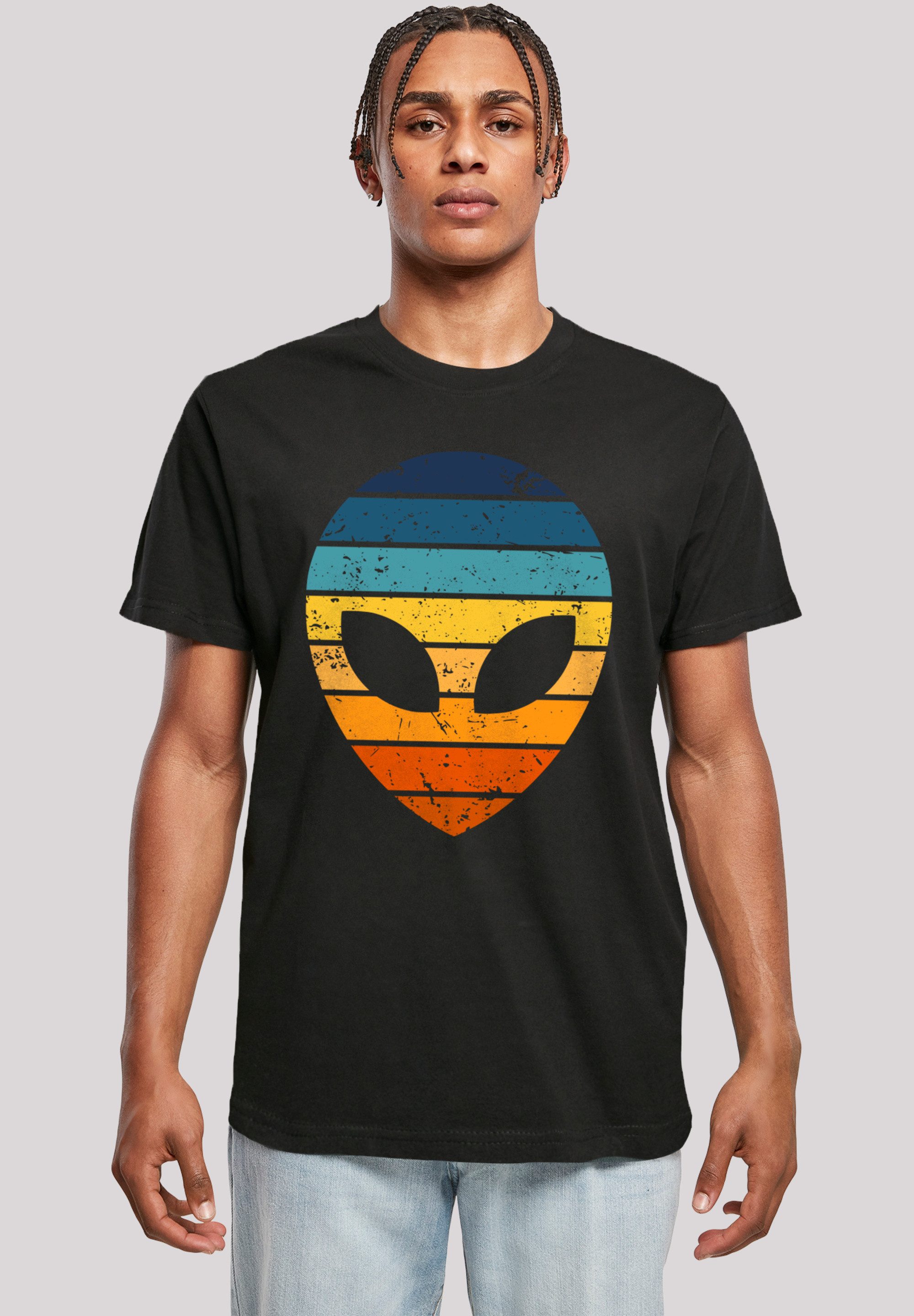 F4NT4STIC T-Shirt Alien Sonnenuntergang Retro Premium