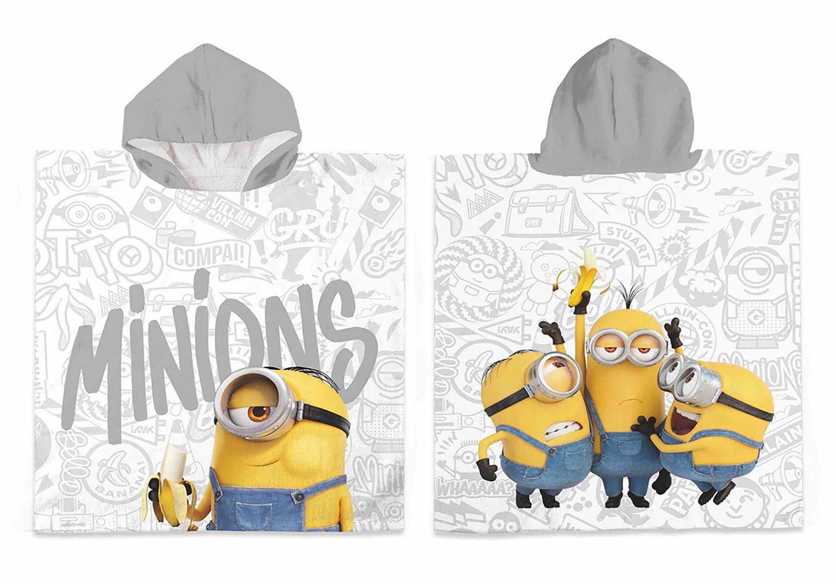 Minions Kapuzenhandtuch Bade-Poncho mit Kapuze Disney