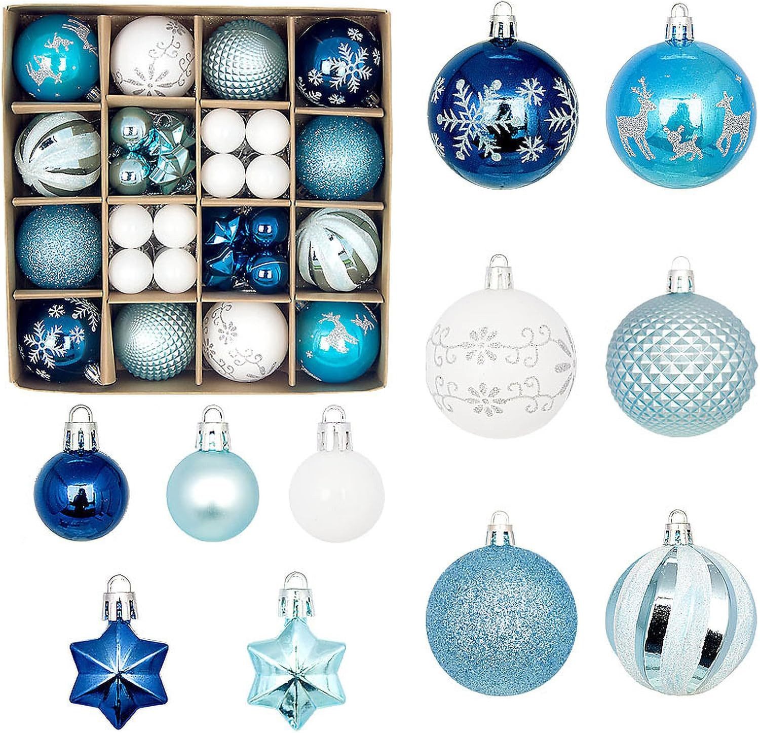 Coonoor Weihnachtsbaumkugel Weihnachtskugeln, 44 Stücke Weihnachtskugeln
