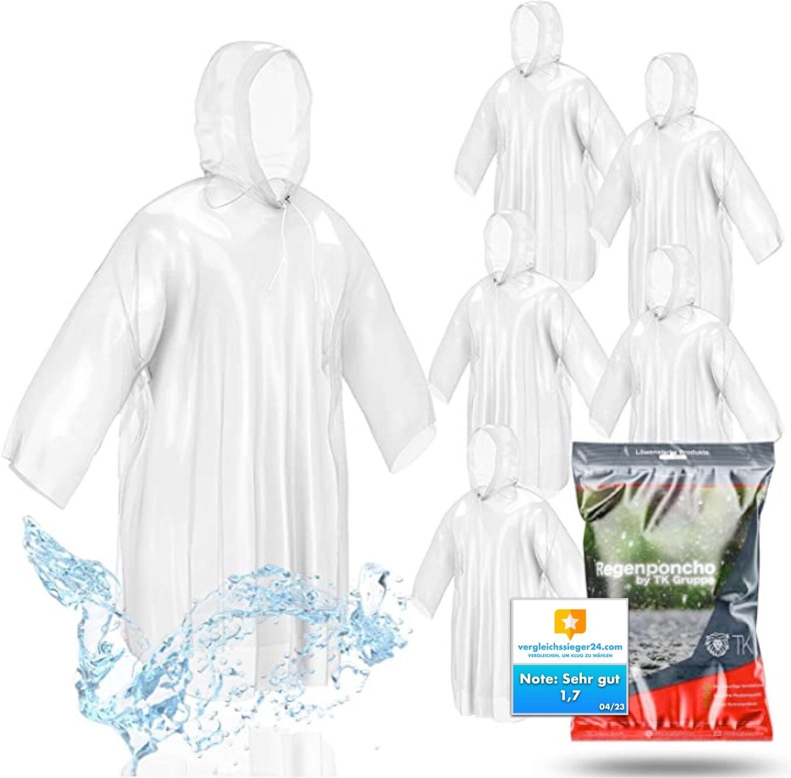 Travelfreund® Regenponcho 8x Einweg Regenjacke mit