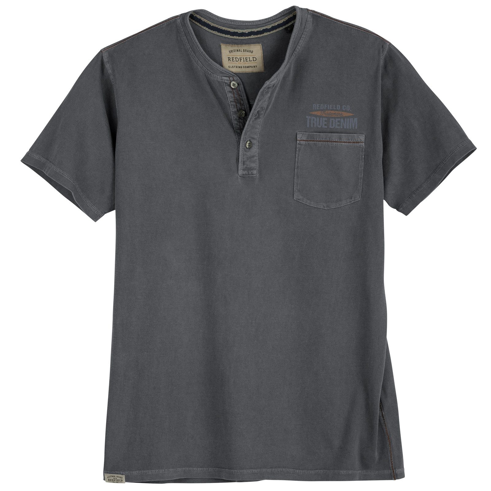 redfield Rundhalsshirt Redfield XXL Henley T-Shirt